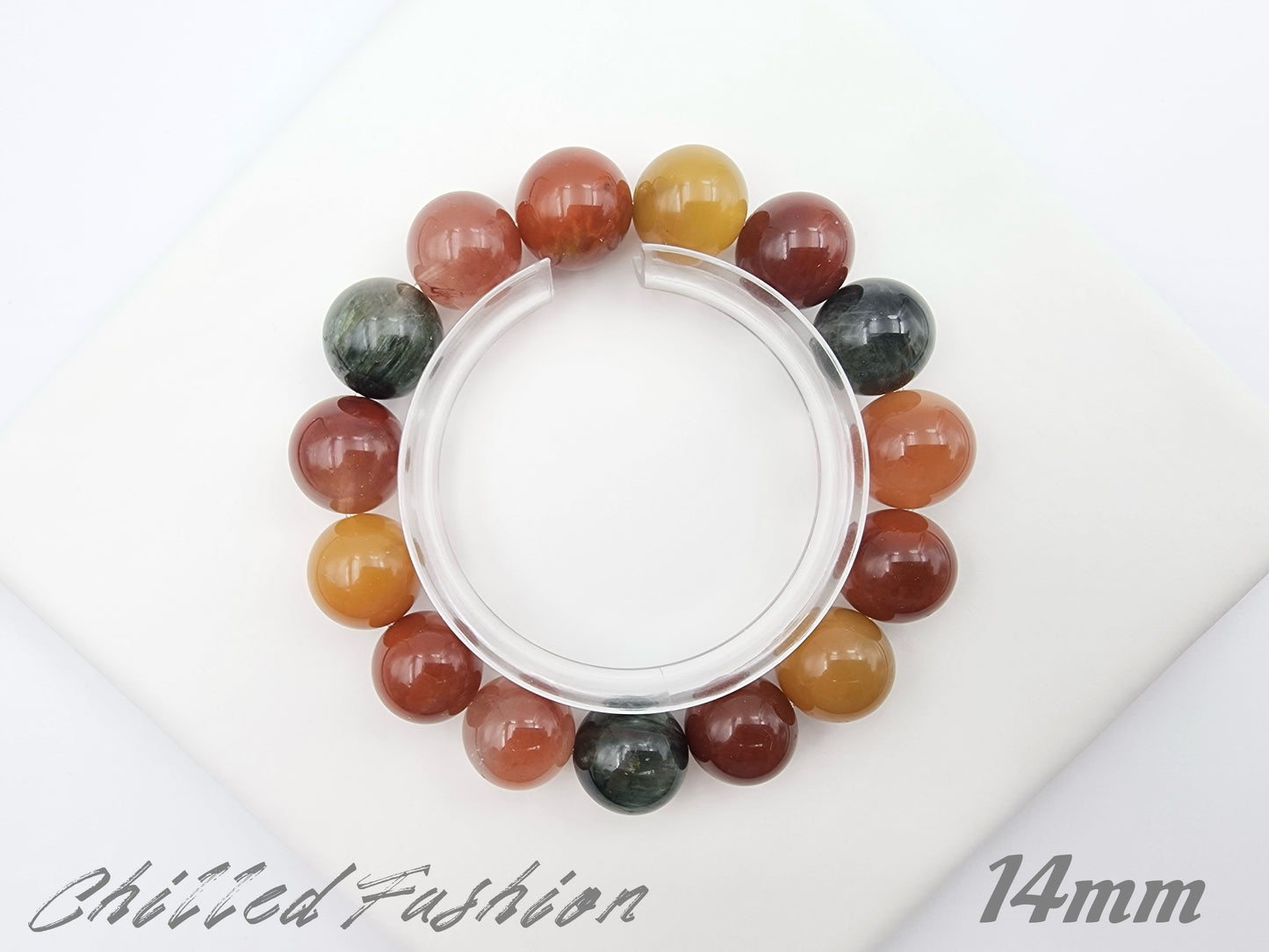 [Bracelet] Colorful Rabbit Hair Quartz Bracelet - A Radiant Trio of Happiness, Prosperity, and Longevity 福禄寿兔毛