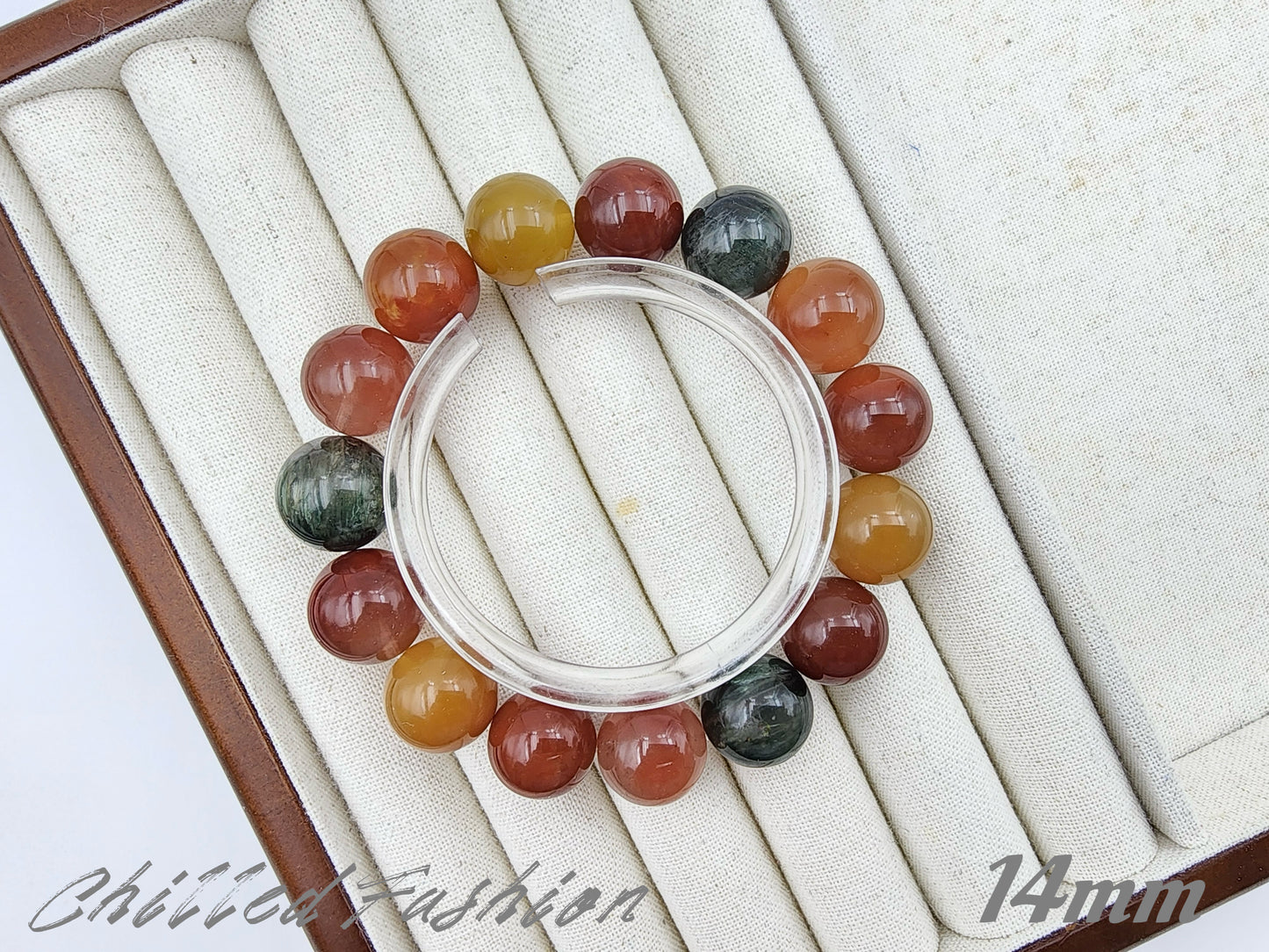 [Bracelet] Colorful Rabbit Hair Quartz Bracelet - A Radiant Trio of Happiness, Prosperity, and Longevity 福禄寿兔毛