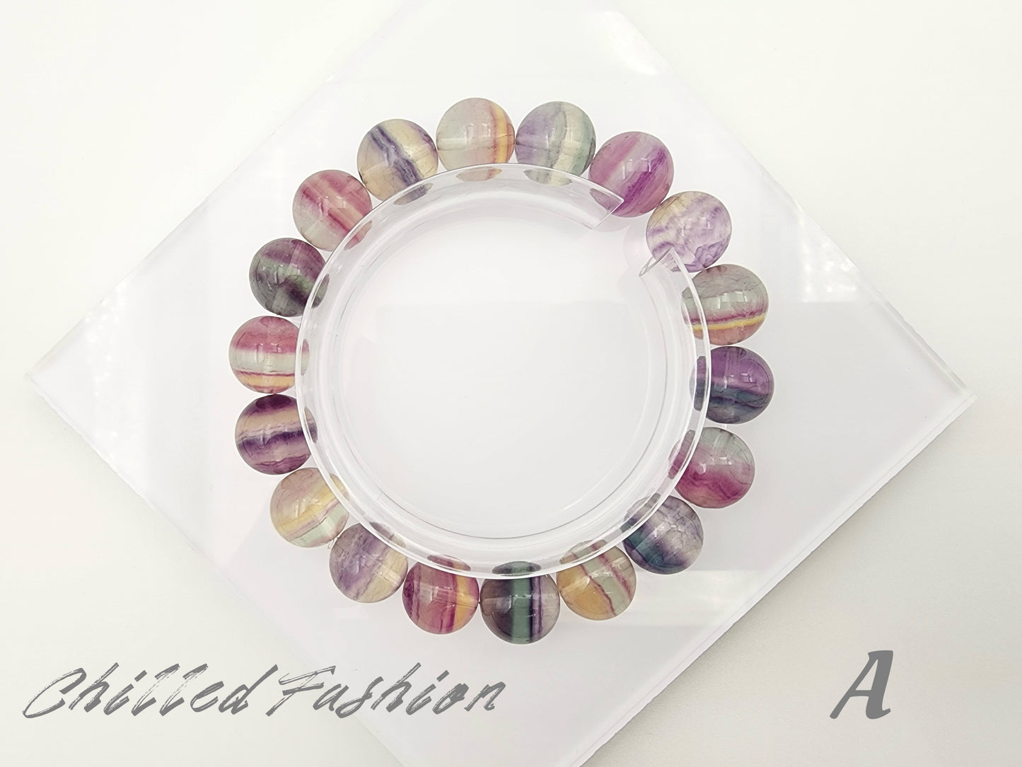 [Bracelet] 11mm Unicorn Fluorite Crystal Bracelet