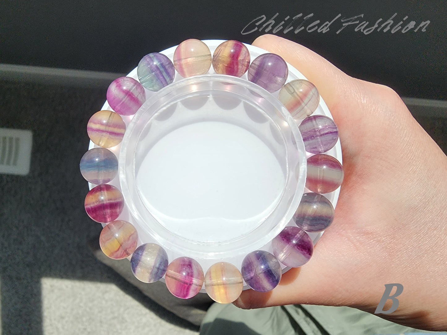 [Bracelet] 11mm Unicorn Fluorite Crystal Bracelet
