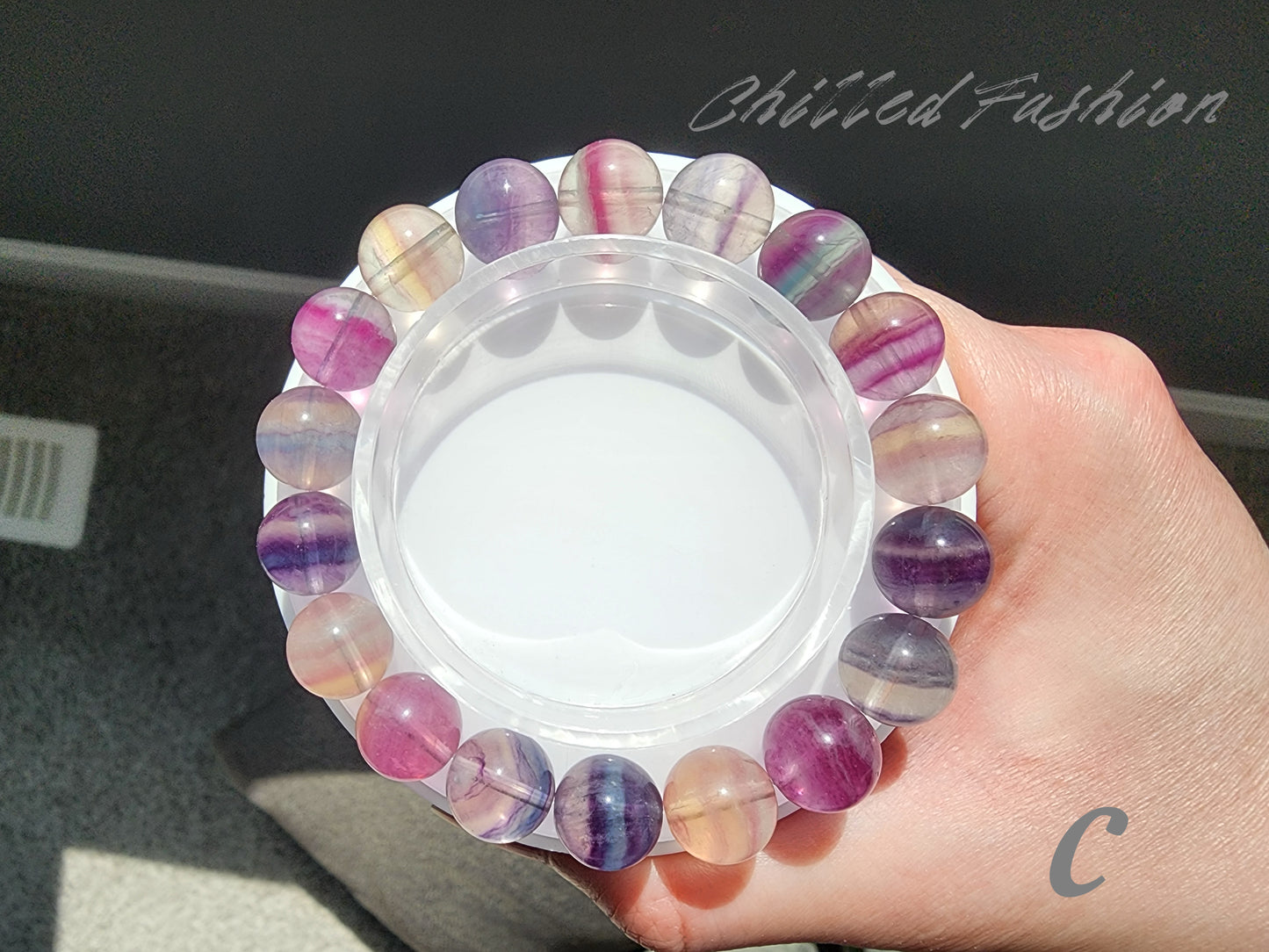 [Bracelet] 11mm Unicorn Fluorite Crystal Bracelet