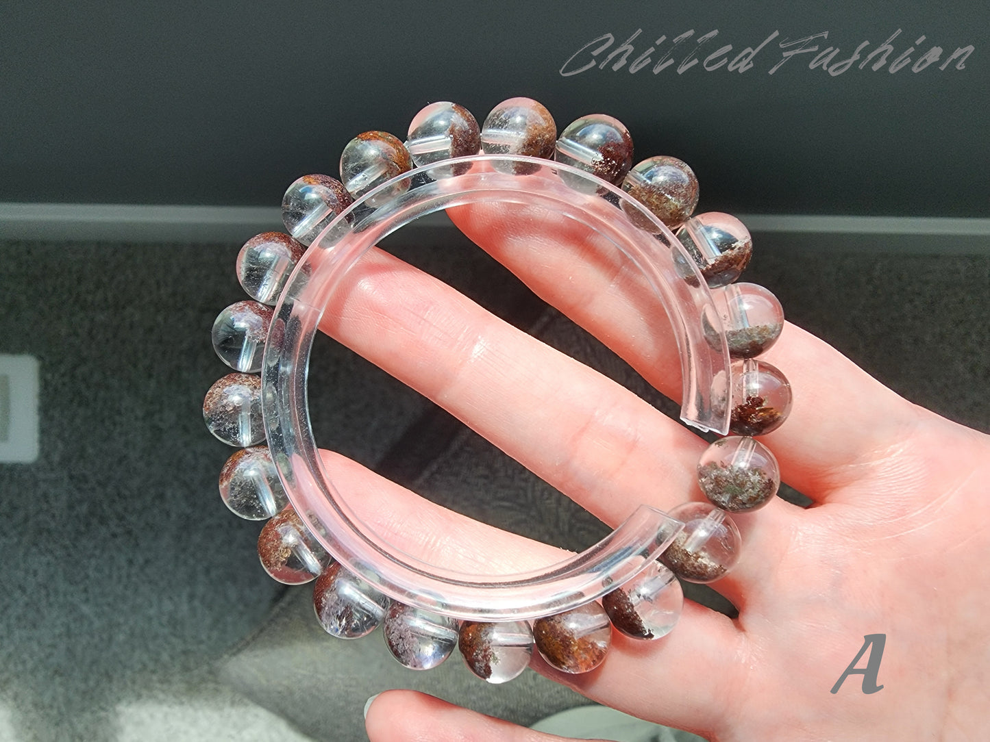 [Bracelet] 9mm Red Phantom Quartz Crystal Bracelet