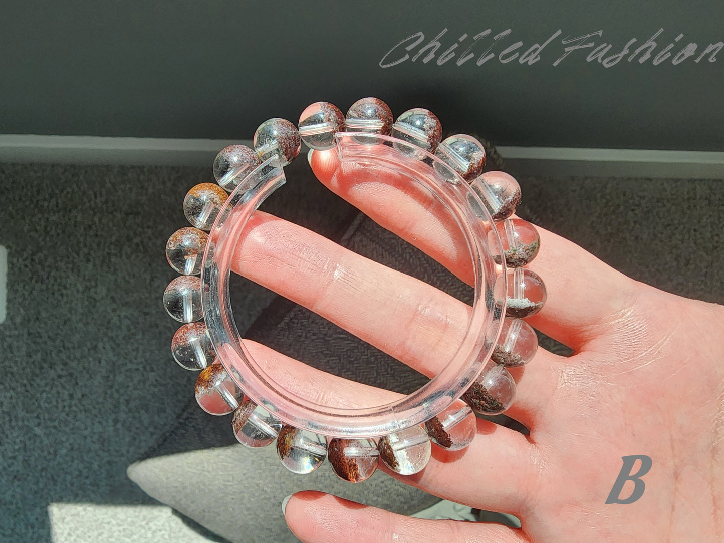 [Bracelet] 9mm Red Phantom Quartz Crystal Bracelet