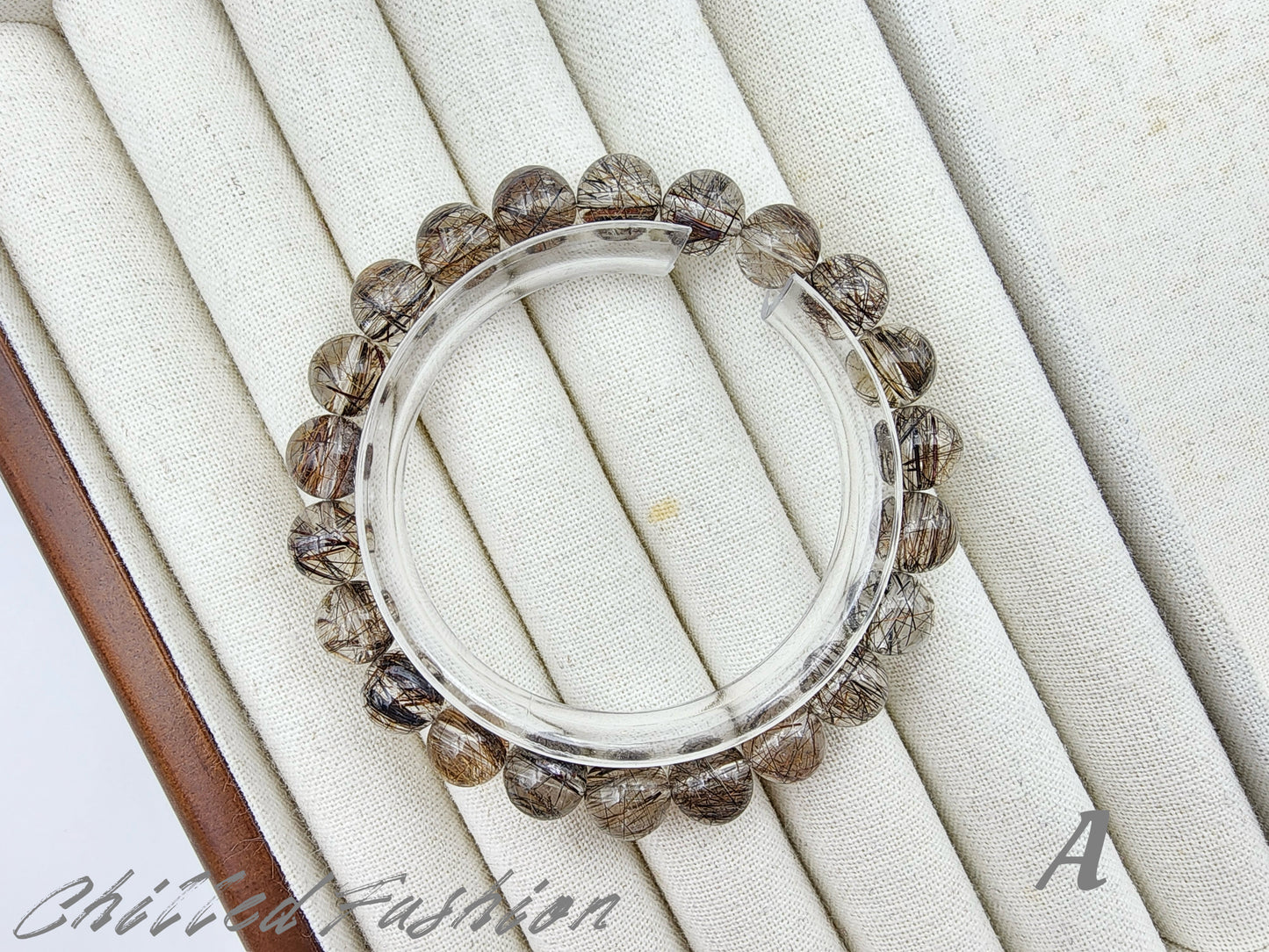 [Bracelet] Natural 9mm Black Copper Titanium Quartz Bracelet