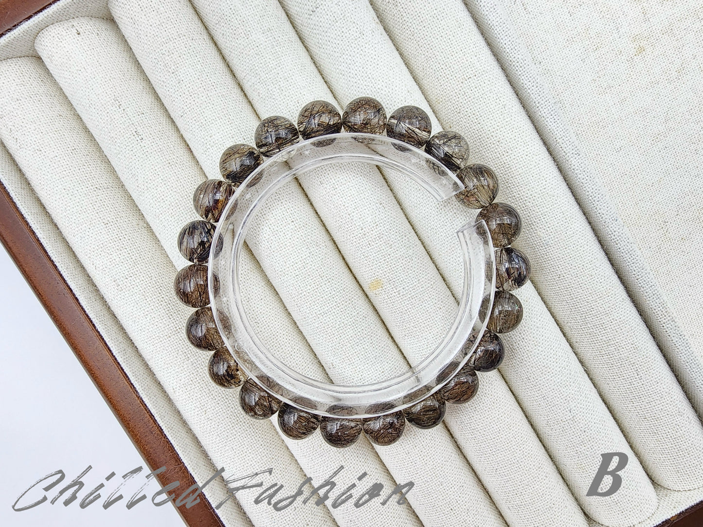 [Bracelet] Natural 9mm Black Copper Titanium Quartz Bracelet