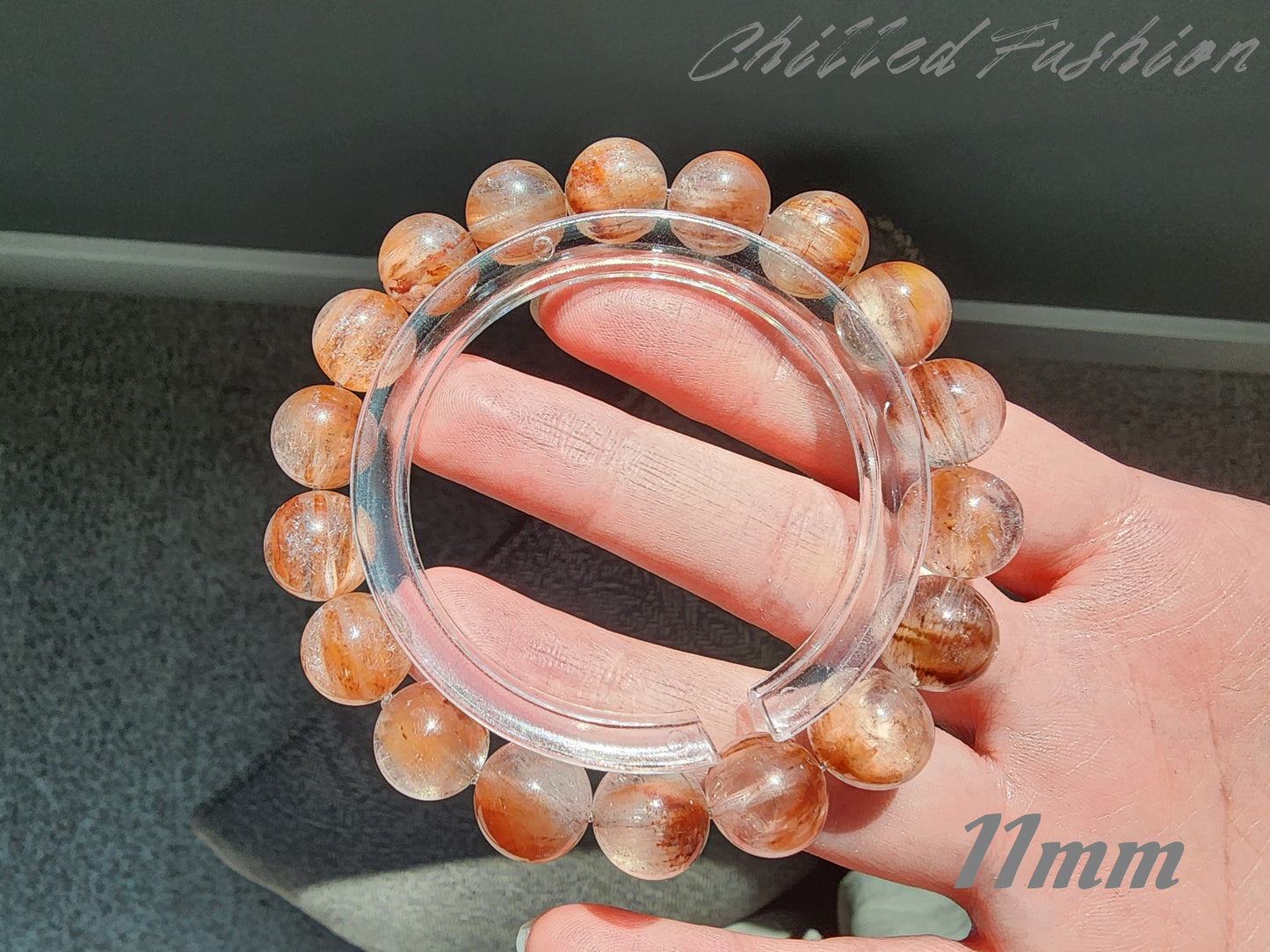 [Bracelet] Natural Red Rabbit Hair Quartz Bracelet