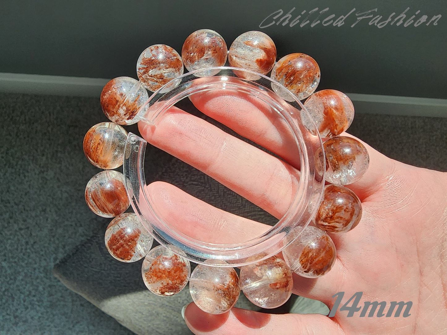 [Bracelet] Natural Red Rabbit Hair Quartz Bracelet