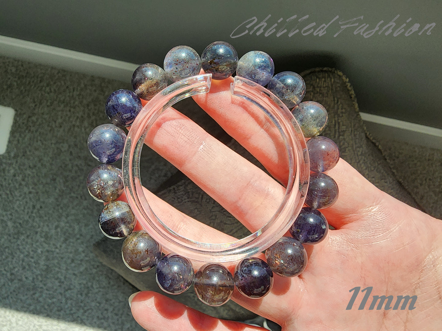 [Bracelet] Natural Bloodshot Iolite Bracelet