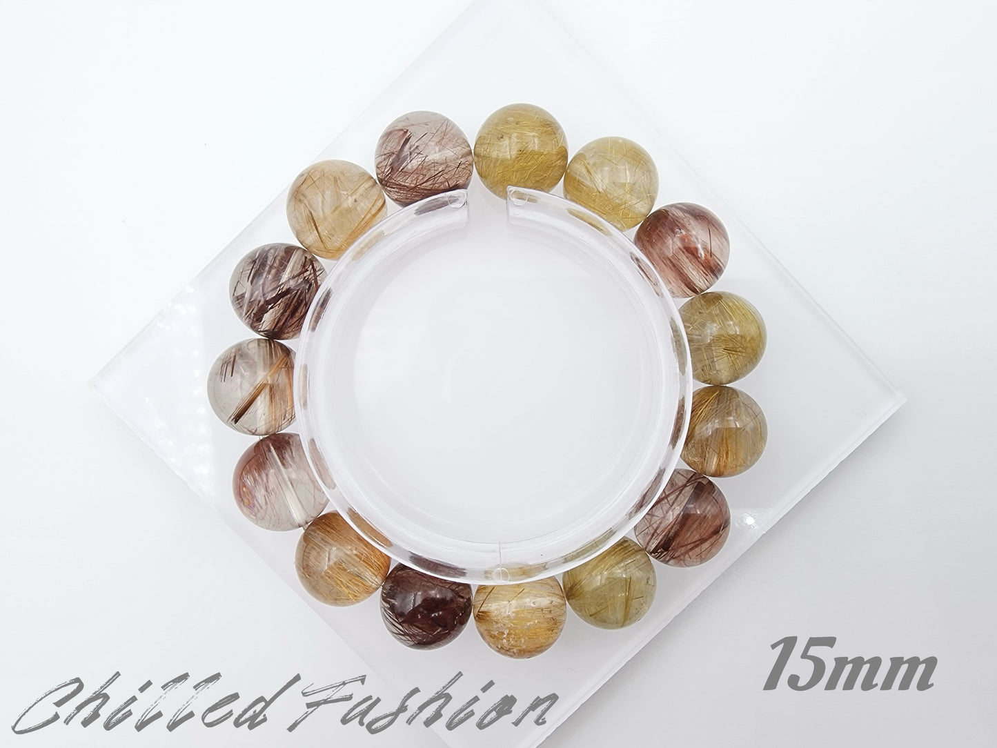 [Bracelet] Golden Glow: Rutilated Quartz 彩发晶 Bracelet