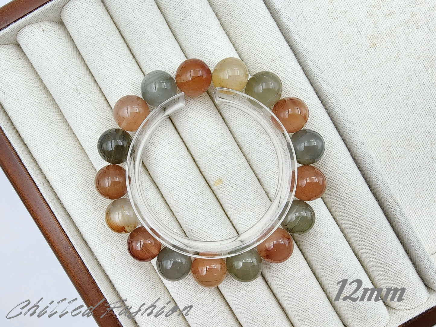 [Bracelet] Unique Harmony: Rabbit Hair Quartz 兔毛 Bracelet with Multicolored Beads
