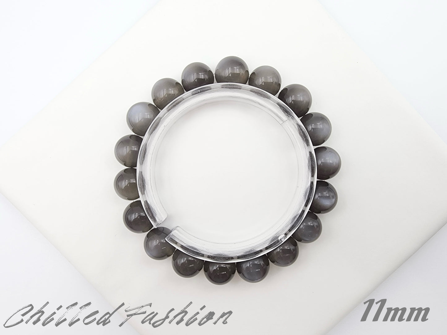 [Bracelet] Natural Black Moonstone Bracelet