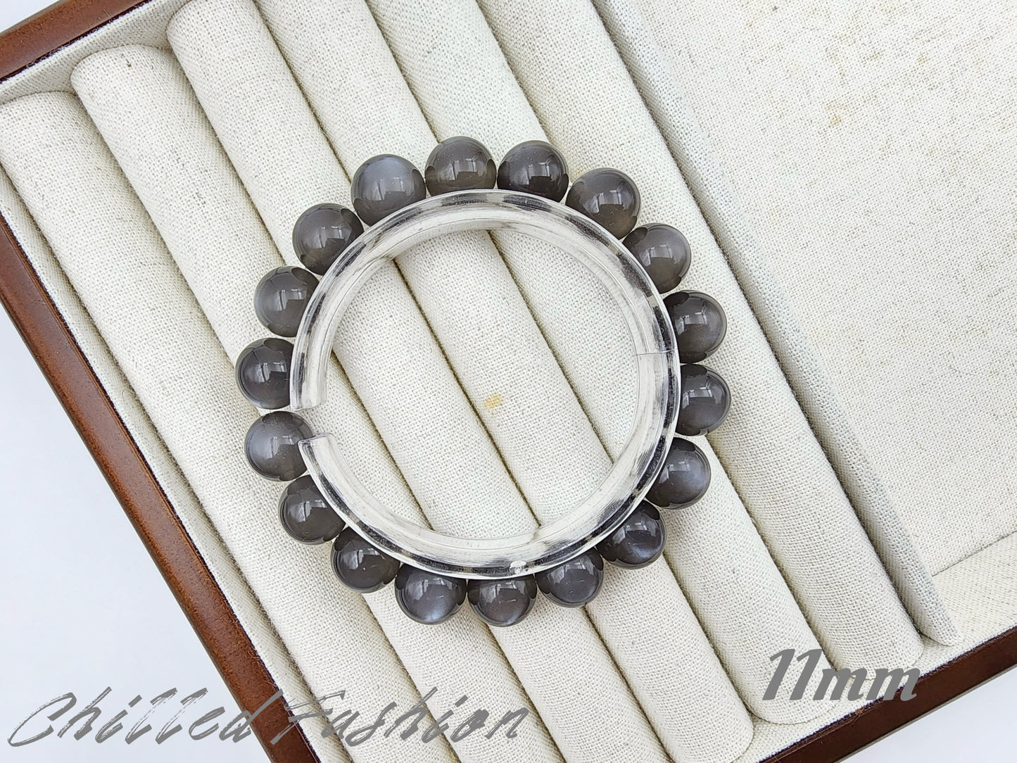 [Bracelet] Natural Black Moonstone Bracelet