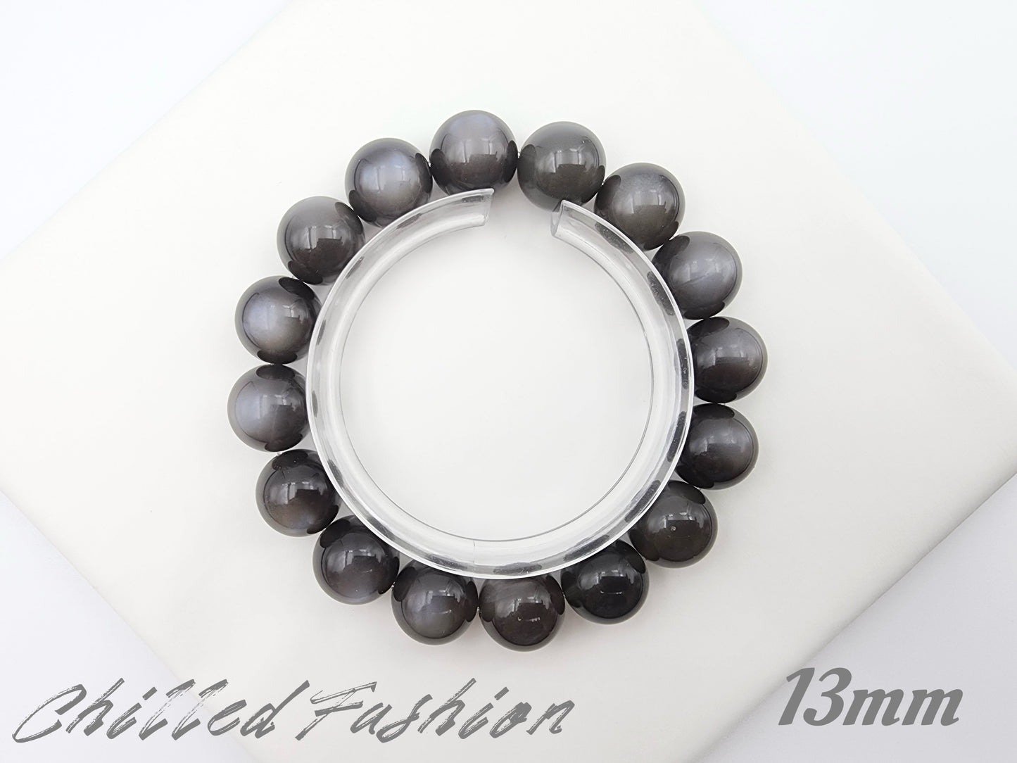 [Bracelet] Natural Black Moonstone Bracelet