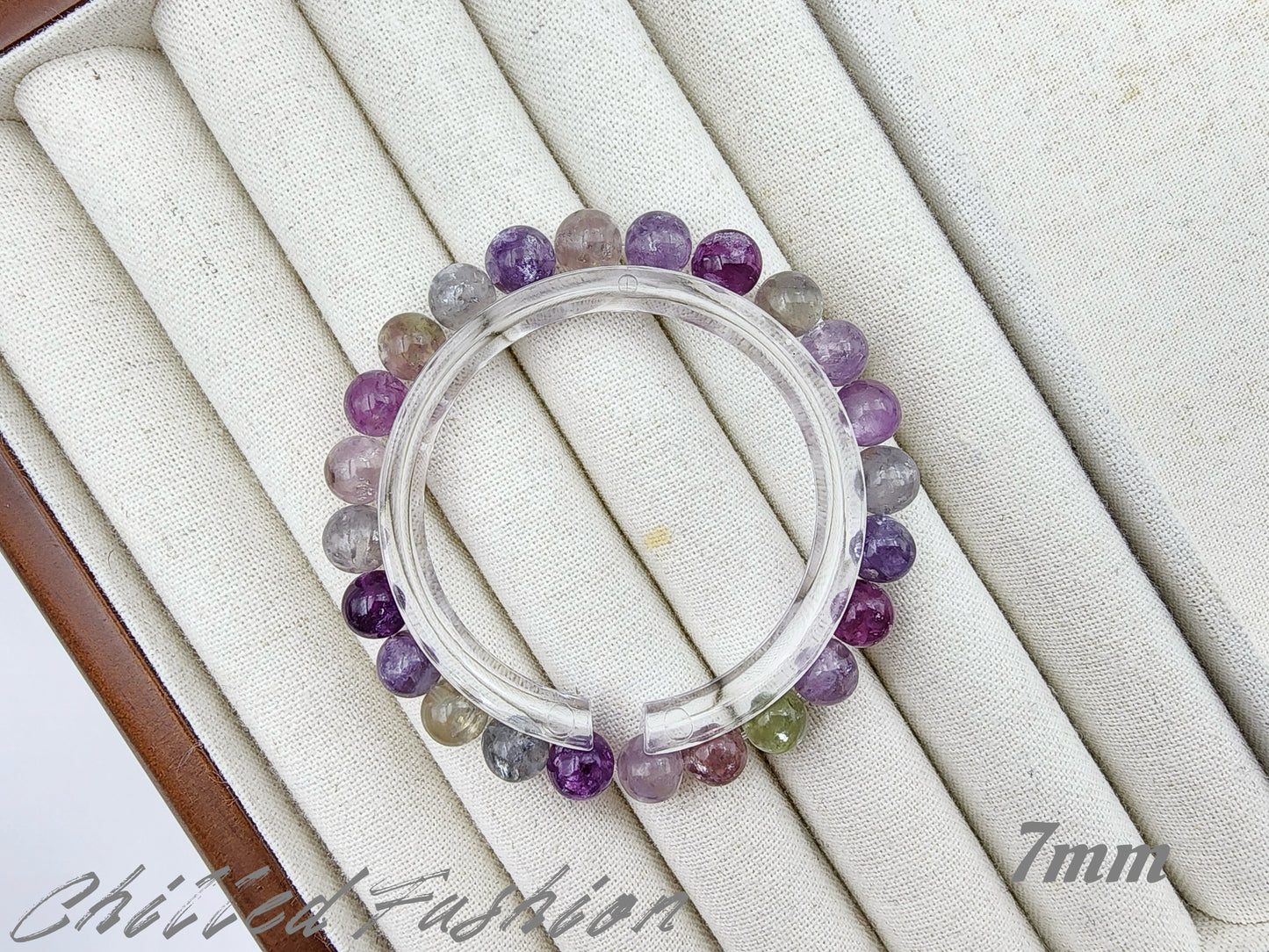 [Bracelet] Natural Gemstone: Multicolored Lepidolite 彩祖母晶 Stretch Bracelet