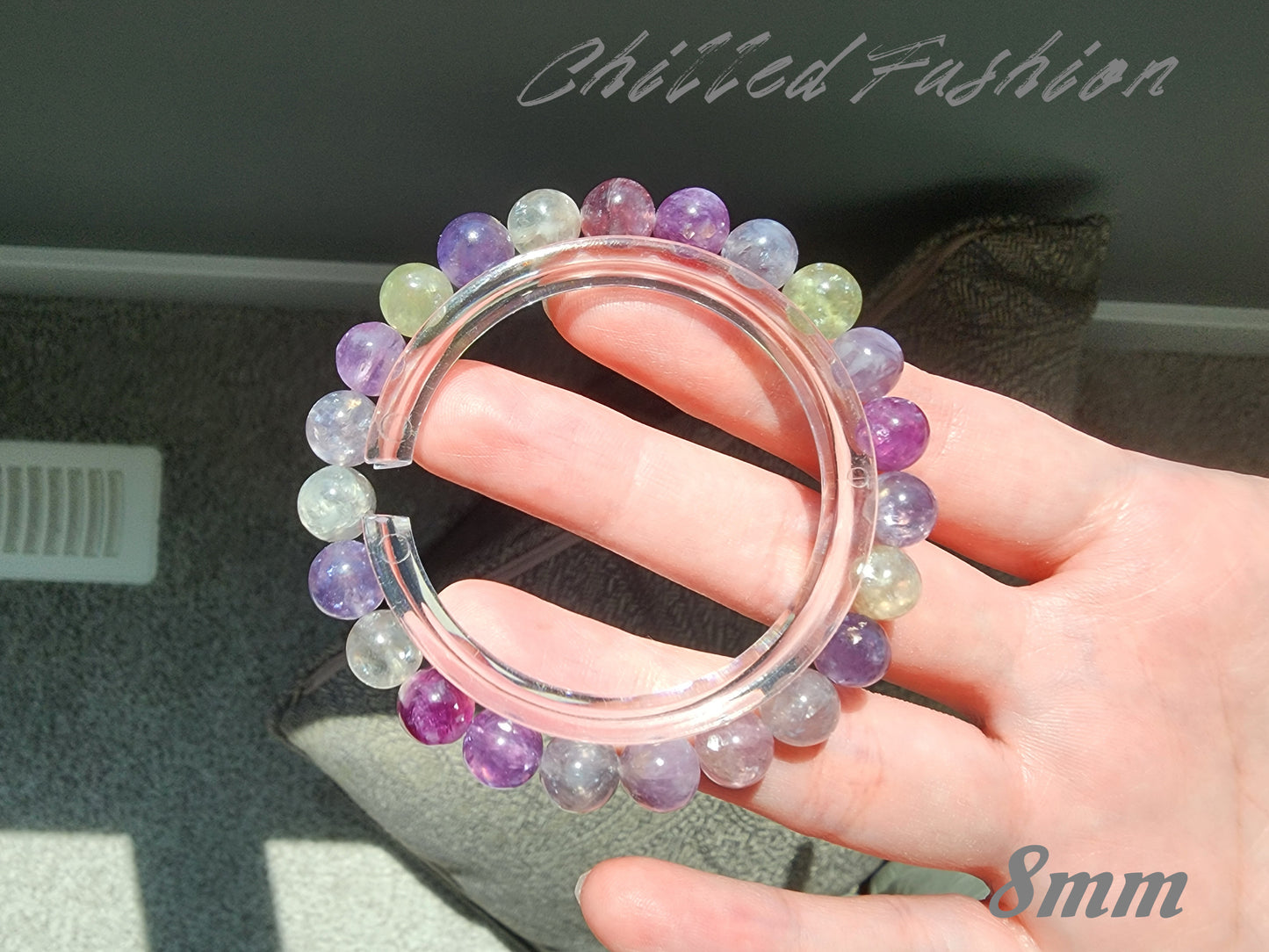 [Bracelet] Natural Gemstone: Multicolored Lepidolite 彩祖母晶 Stretch Bracelet