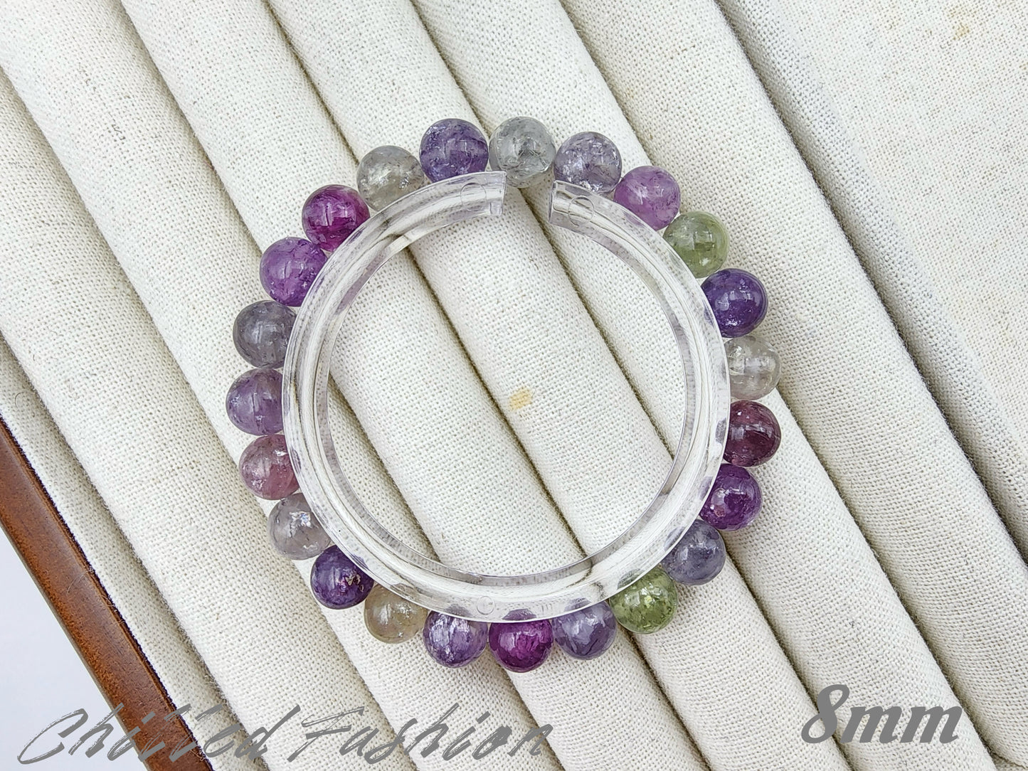 [Bracelet] Natural Gemstone: Multicolored Lepidolite 彩祖母晶 Stretch Bracelet