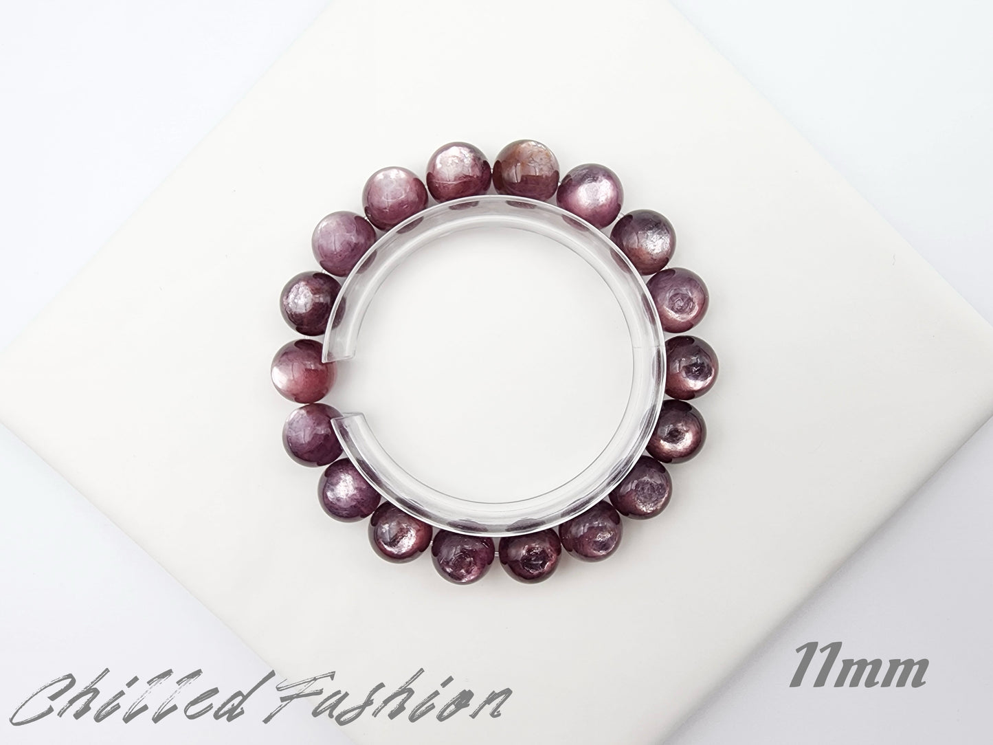 [Bracelet] Elegant Purple Lithium Mica 紫锂云母 Bead Bracelet - A Touch of Elegance and Healing Energy