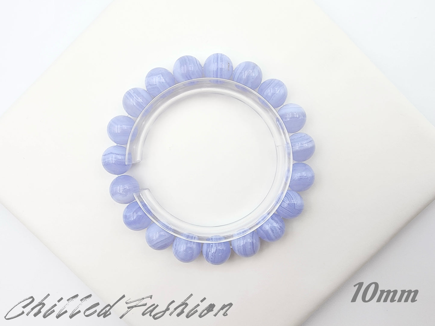 [Bracelet] Natural Blue Lace Agate Bracelet