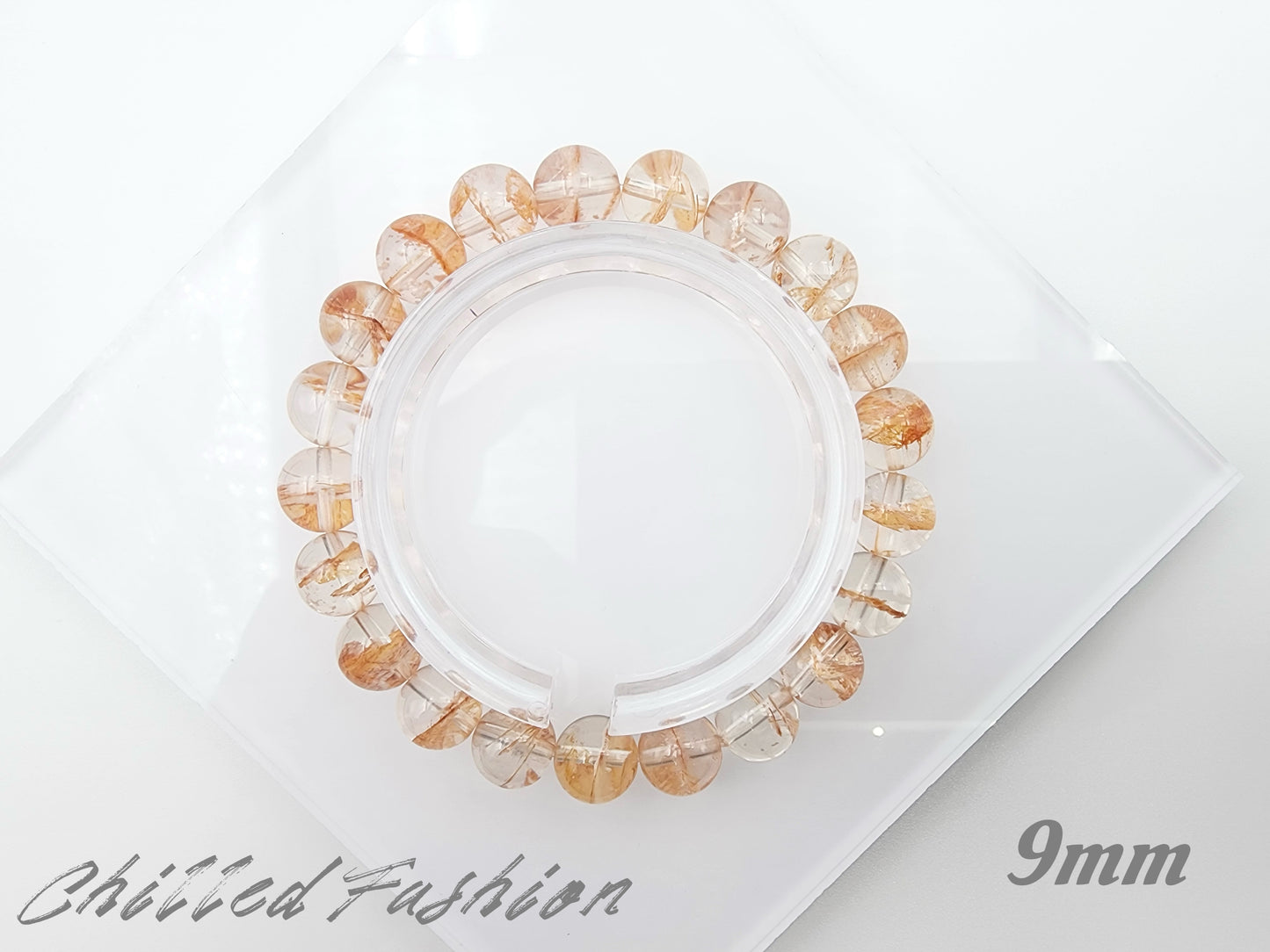 [Bracelet] Natural Orange Phantom Quartz Bracelet