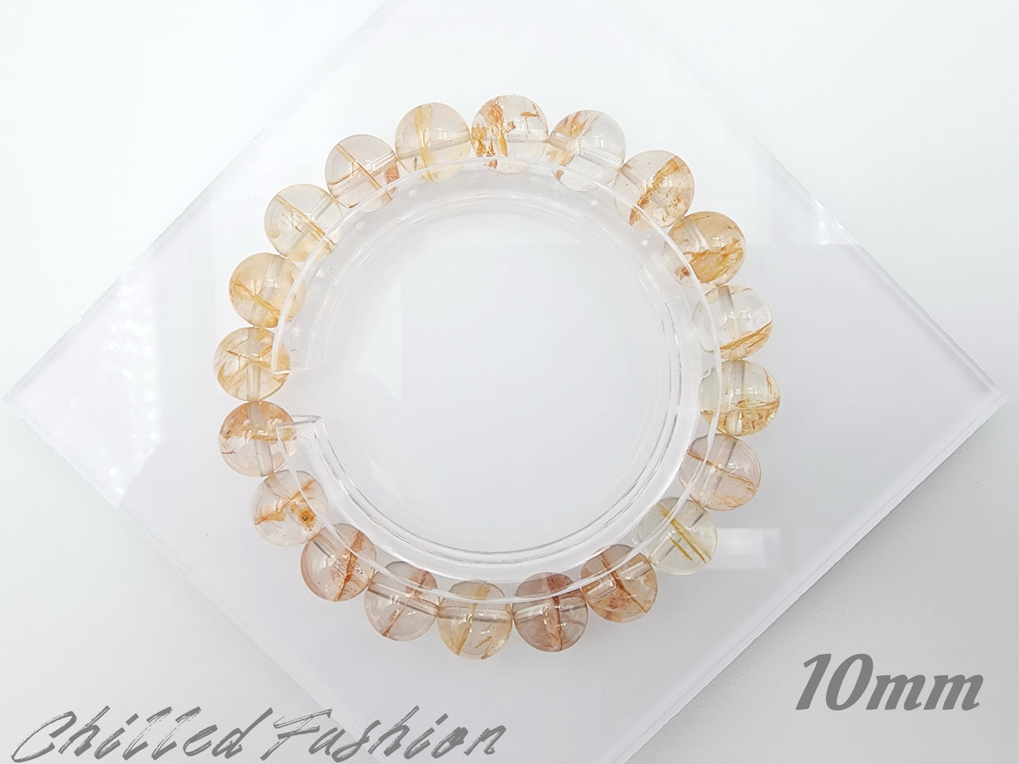 [Bracelet] Natural Orange Phantom Quartz Bracelet