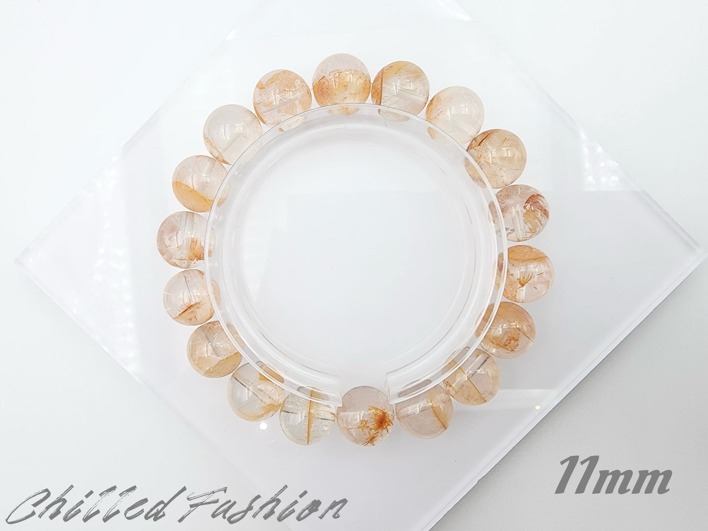 [Bracelet] Natural Orange Phantom Quartz Bracelet