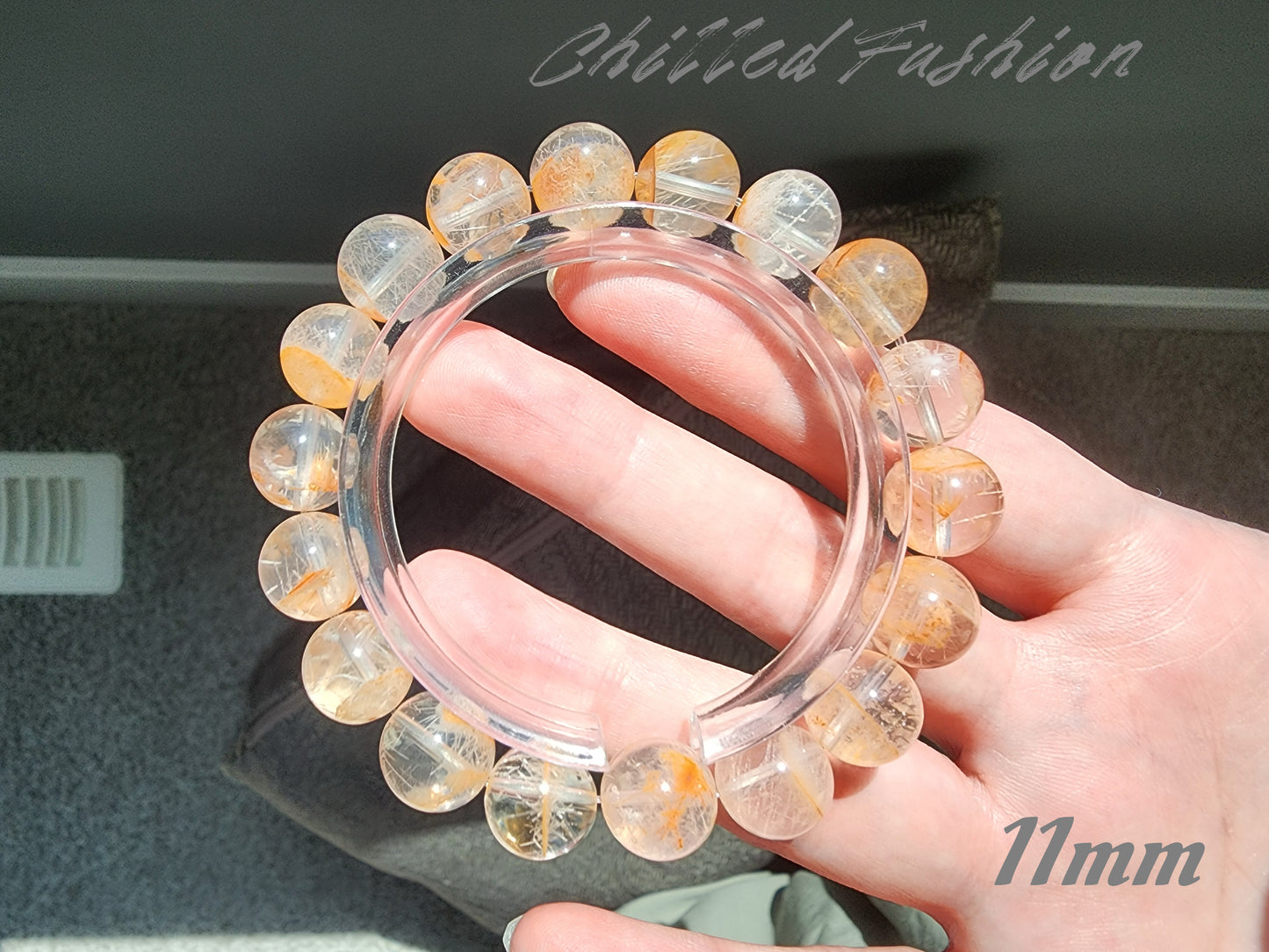[Bracelet] Natural Orange Phantom Quartz Bracelet