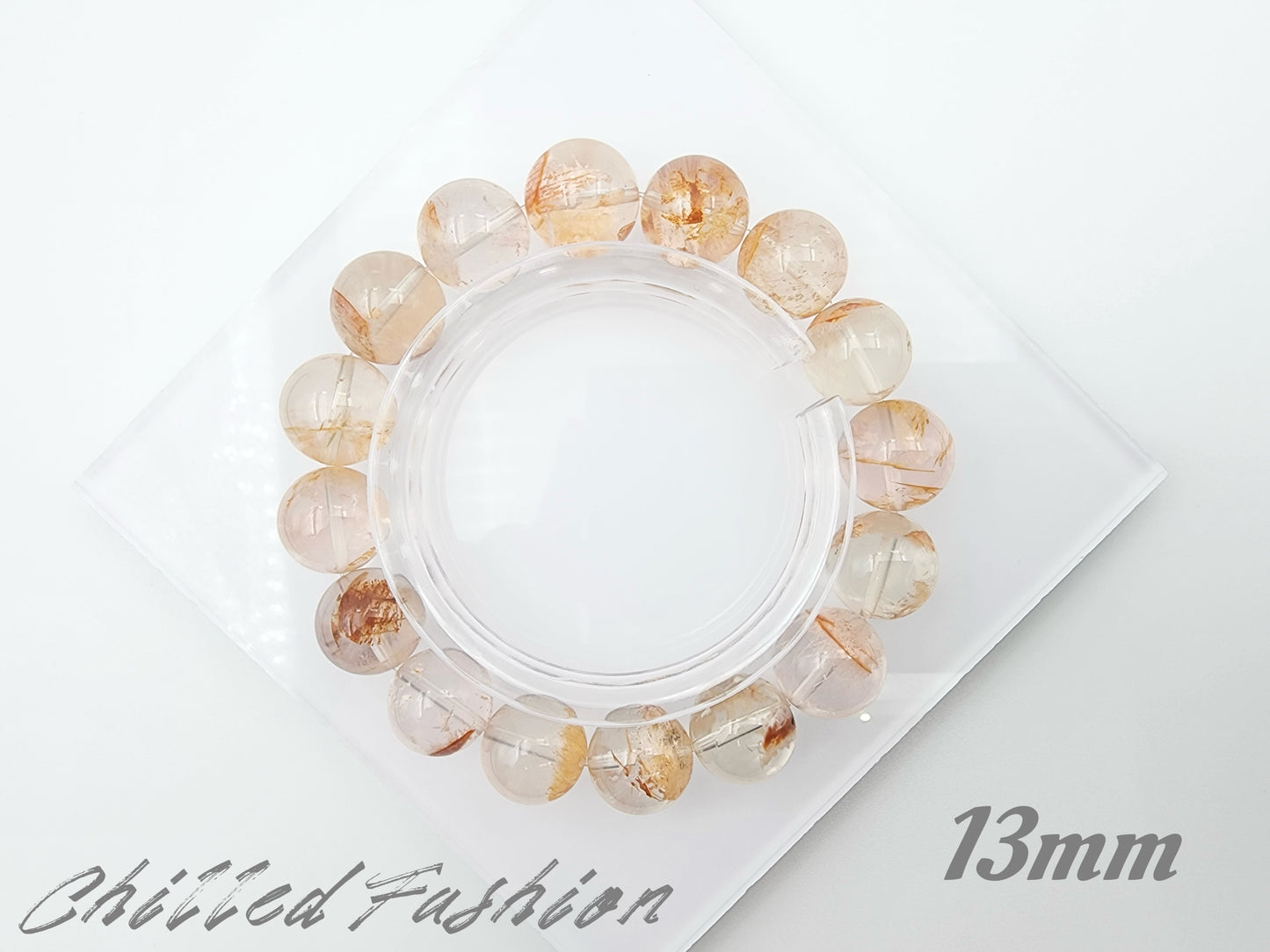 [Bracelet] Natural Orange Phantom Quartz Bracelet