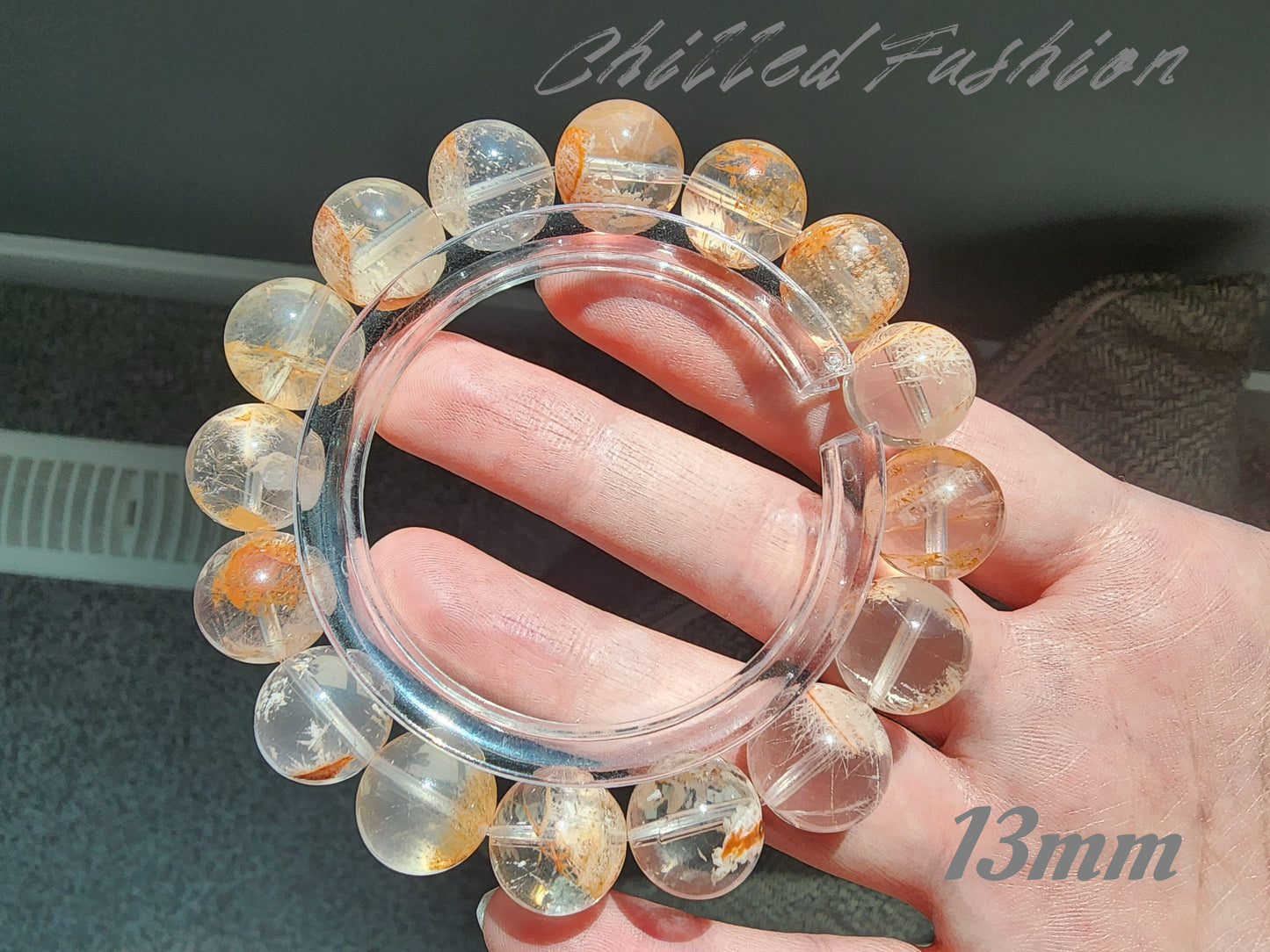 [Bracelet] Natural Orange Phantom Quartz Bracelet