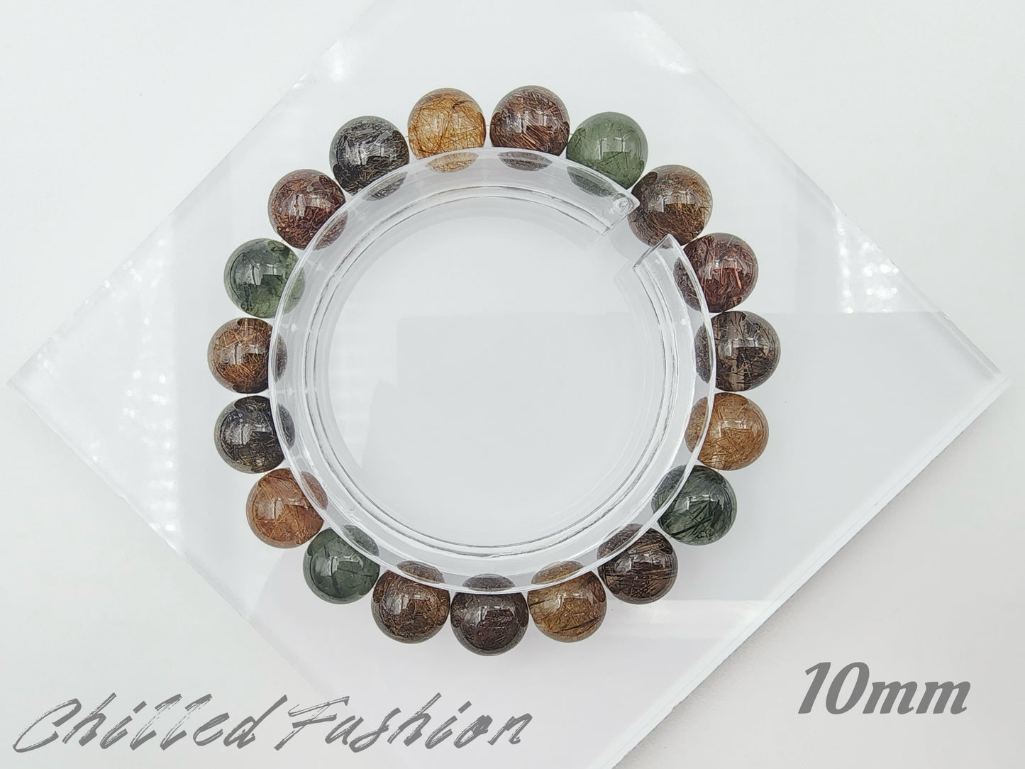 [Bracelet] Natural Multicolor Rutilated Quartz Bracelet