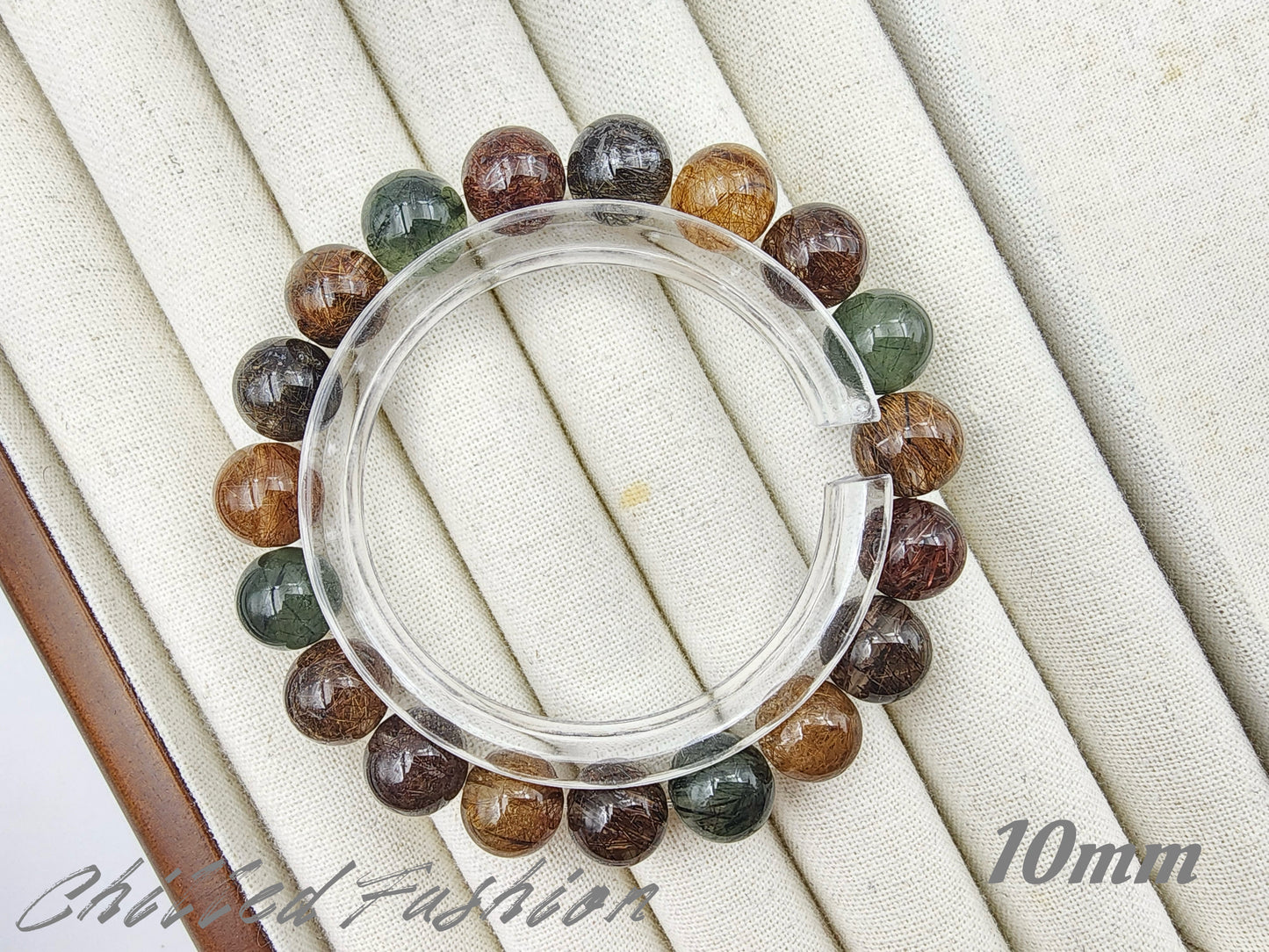 [Bracelet] Natural Multicolor Rutilated Quartz Bracelet