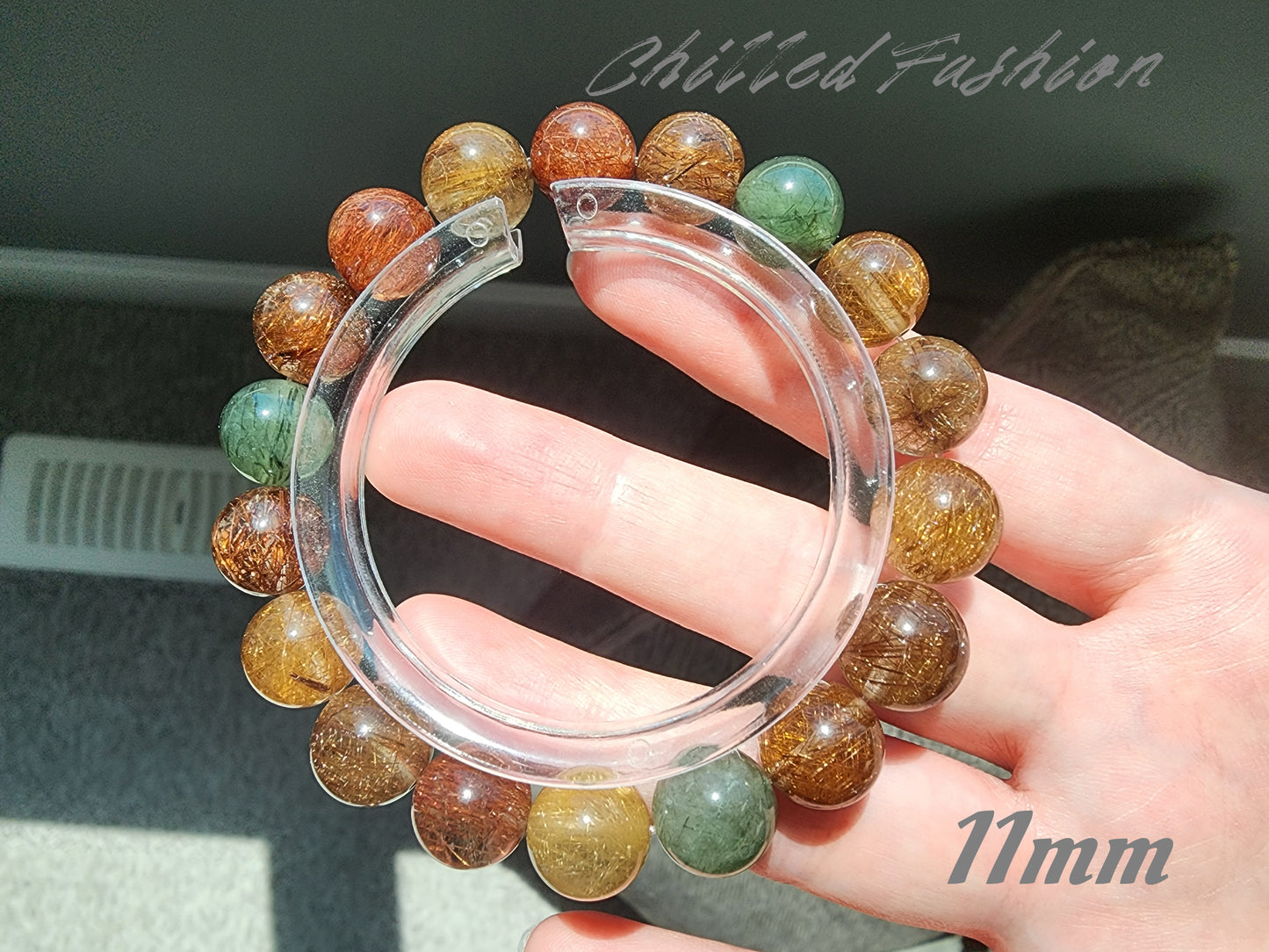 [Bracelet] Natural Multicolor Rutilated Quartz Bracelet