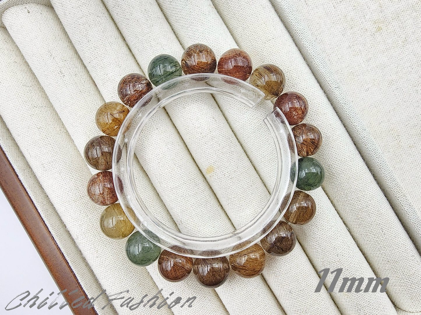 [Bracelet] Natural Multicolor Rutilated Quartz Bracelet