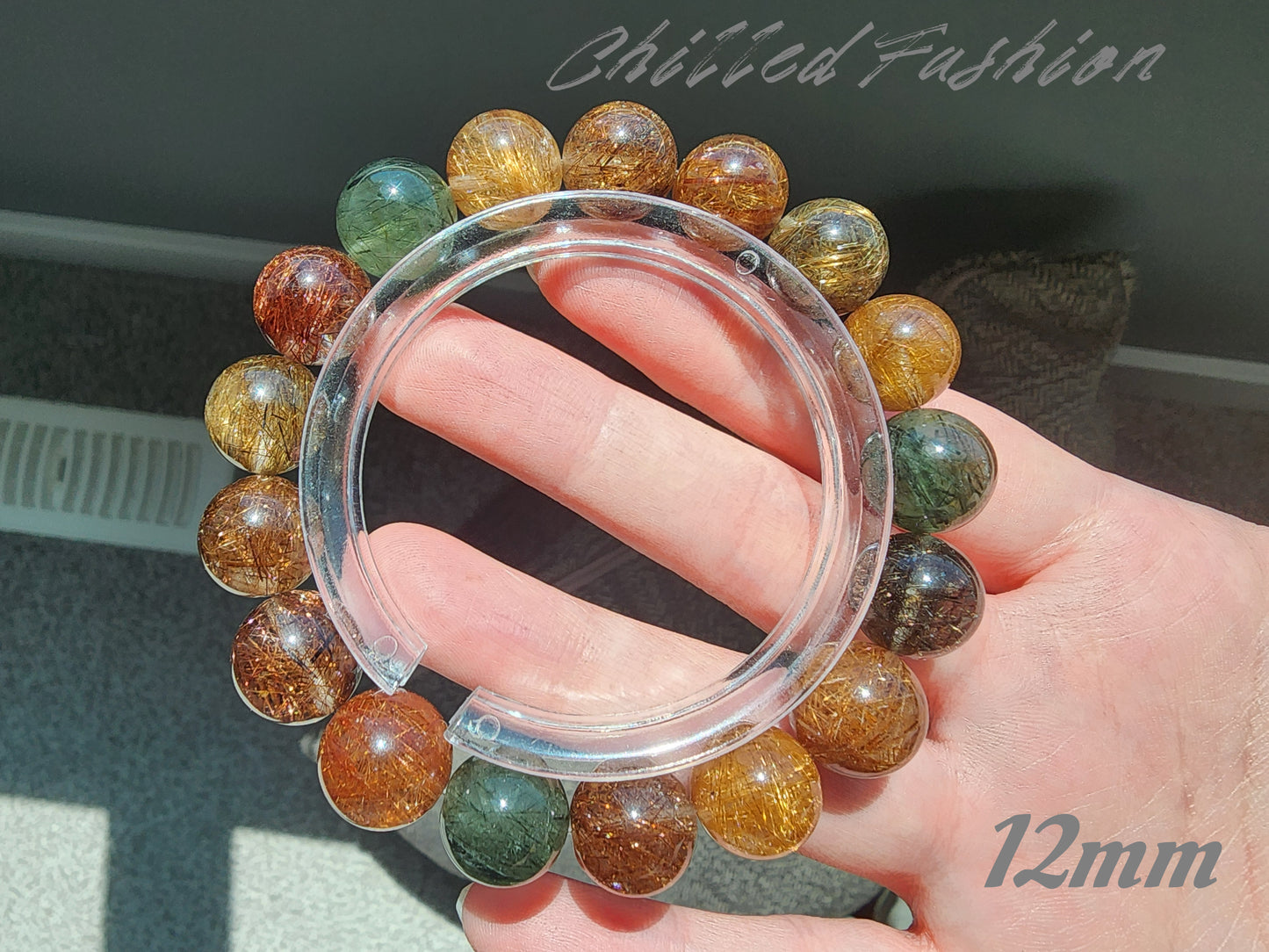 [Bracelet] Natural Multicolor Rutilated Quartz Bracelet
