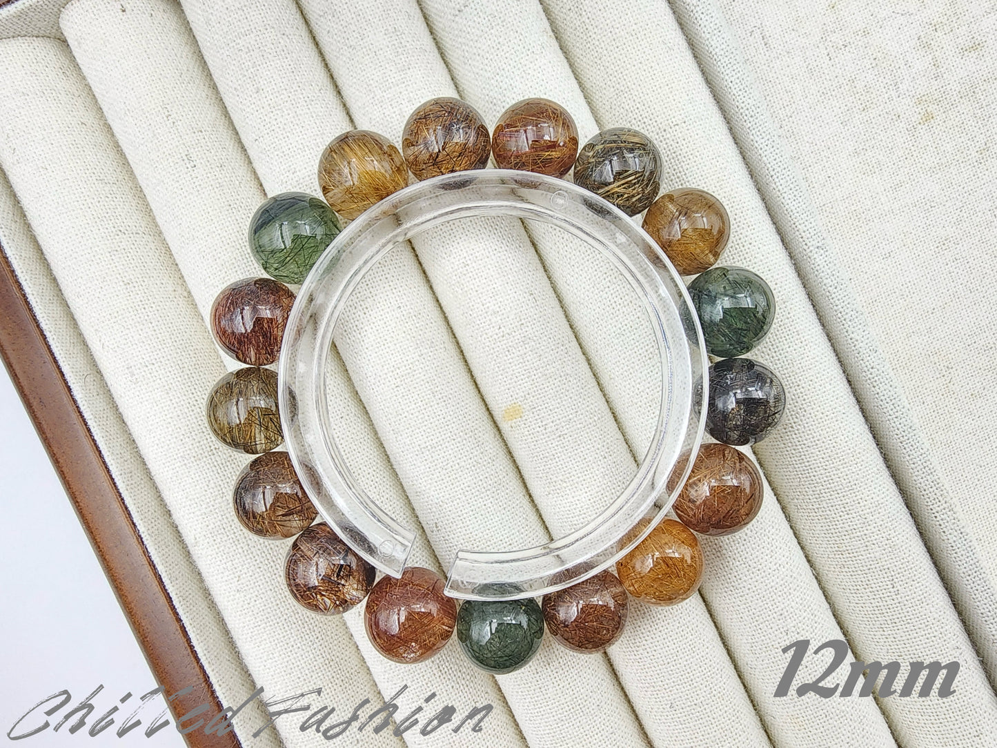 [Bracelet] Natural Multicolor Rutilated Quartz Bracelet