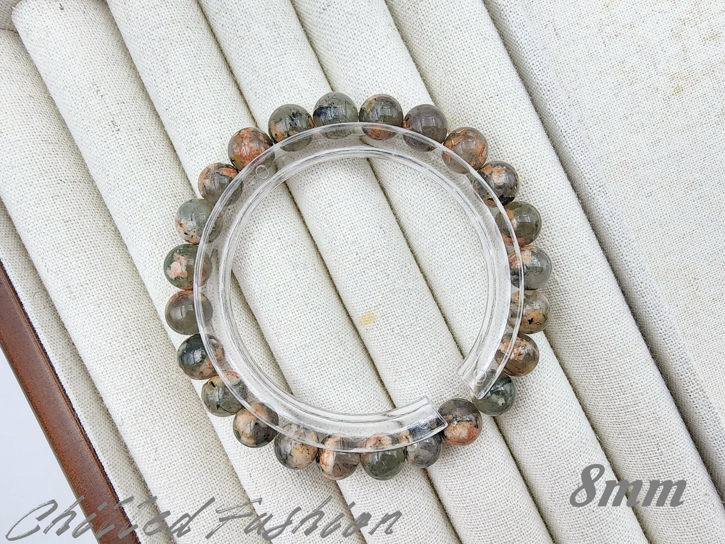 [Bracelet] Cherry Blossom Green Rutilated Quartz Bracelet – Unique Natural Gemstone Jewelry