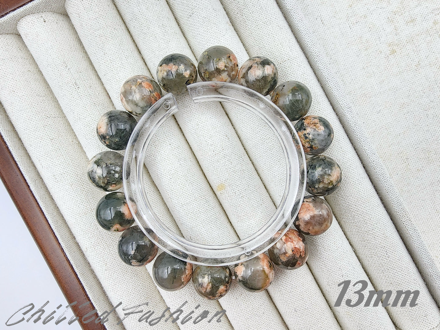 [Bracelet] Cherry Blossom Green Rutilated Quartz Bracelet – Unique Natural Gemstone Jewelry