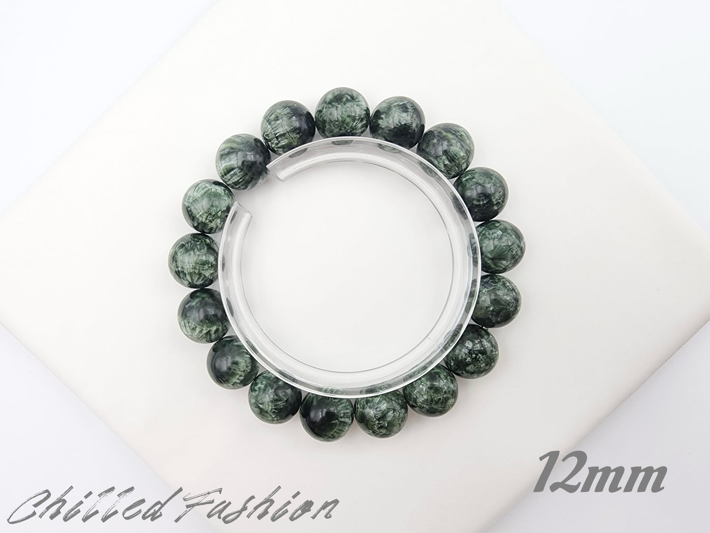 [Bracelet] Genuine Seraphinite 绿龙晶 Gemstone Bracelet: Earth's Energy on Your Wrist