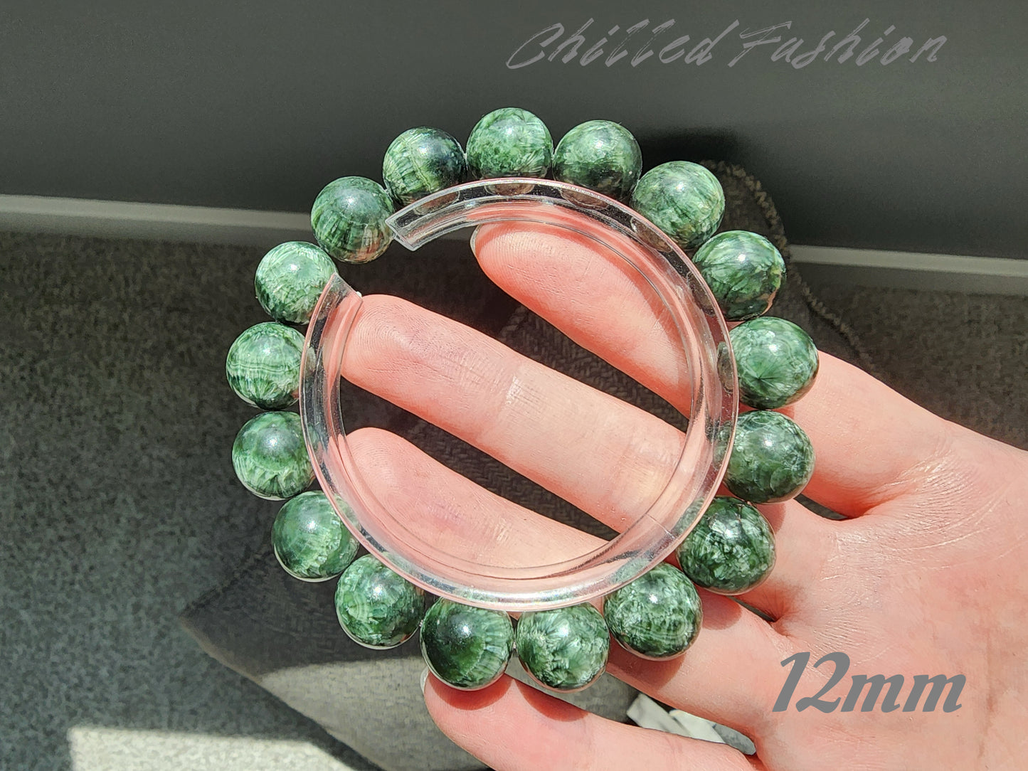 [Bracelet] Genuine Seraphinite 绿龙晶 Gemstone Bracelet: Earth's Energy on Your Wrist