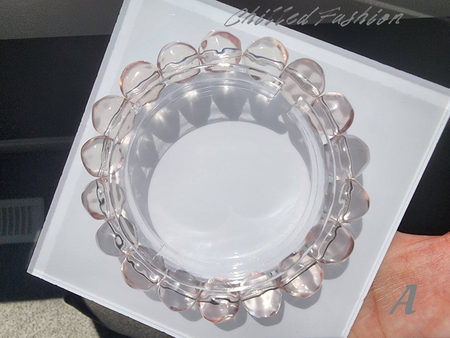 [Bracelet] Icy Peach Pink Rose Quartz Pineapple-Cut Bead 冰橘粉菠萝珠 Bracelet