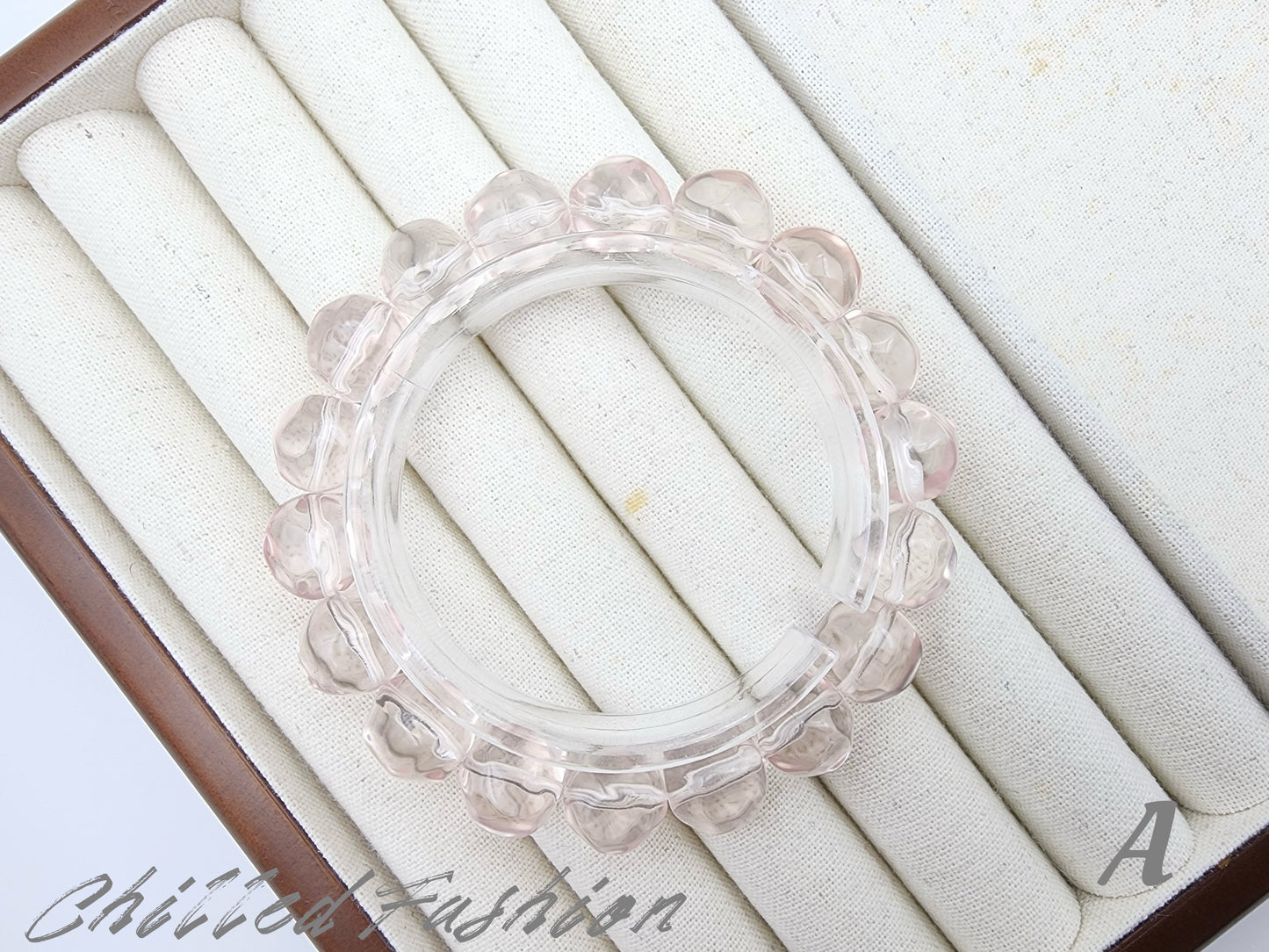 [Bracelet] Icy Peach Pink Rose Quartz Pineapple-Cut Bead 冰橘粉菠萝珠 Bracelet