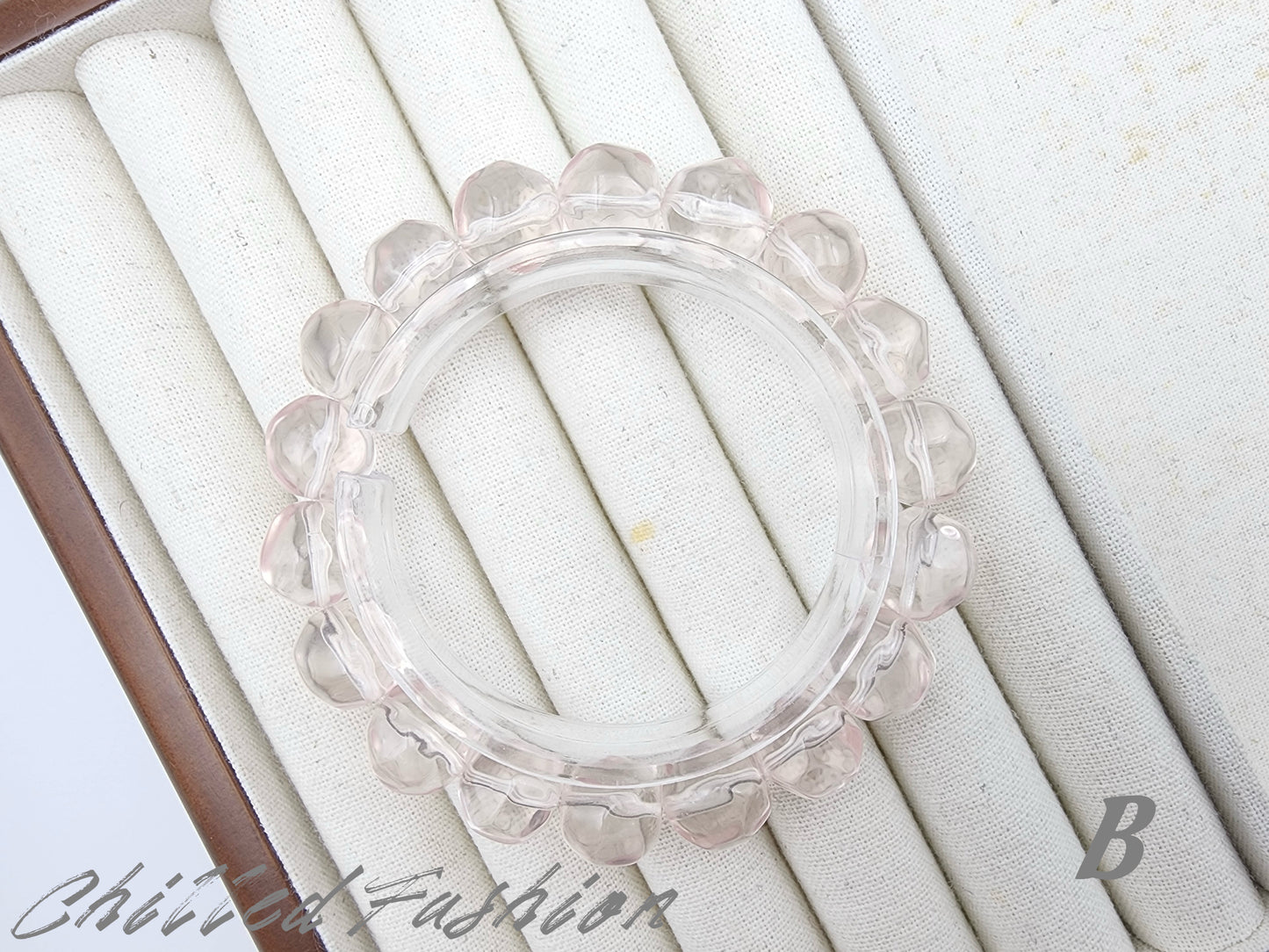 [Bracelet] Icy Peach Pink Rose Quartz Pineapple-Cut Bead 冰橘粉菠萝珠 Bracelet