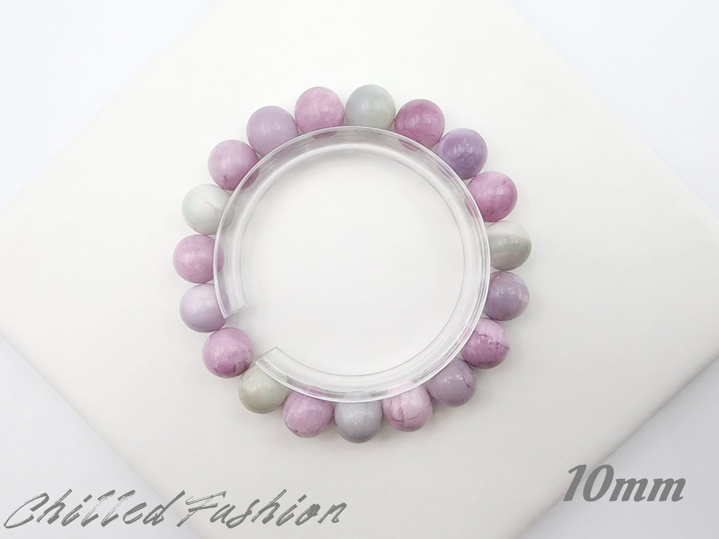 [Bracelet] Sugilite-Toned Mica Gemstone Bracelet