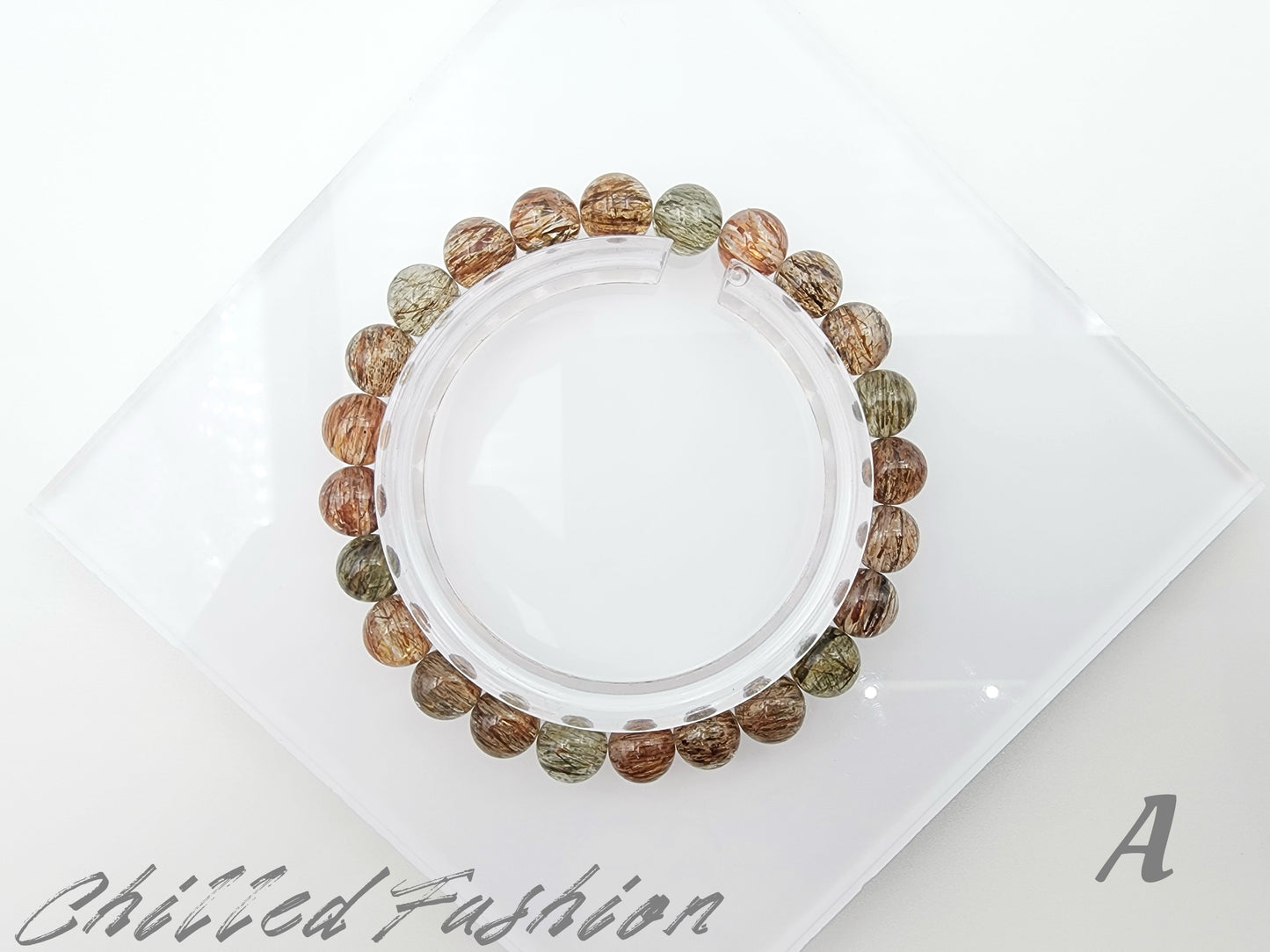 [Bracelet] Handcrafted 7mm Black Gold Rutilated Quartz 黑金超 Bracelet - Elegant Energy Balancing Jewelry