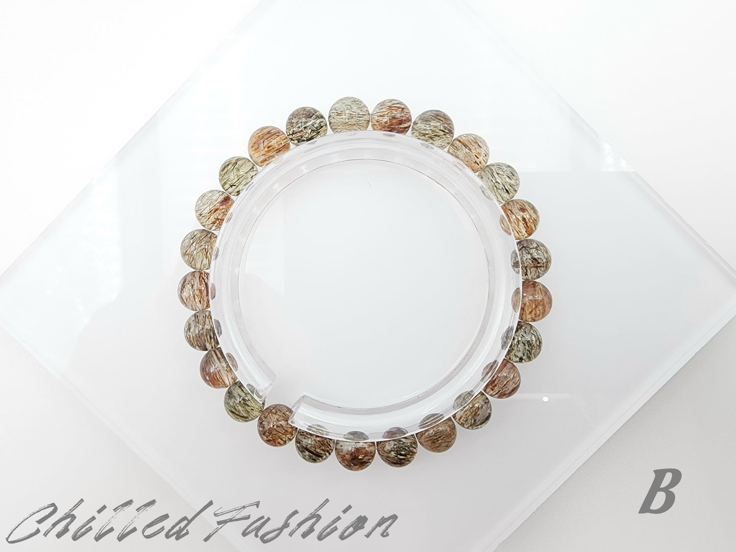 [Bracelet] Handcrafted 7mm Black Gold Rutilated Quartz 黑金超 Bracelet - Elegant Energy Balancing Jewelry