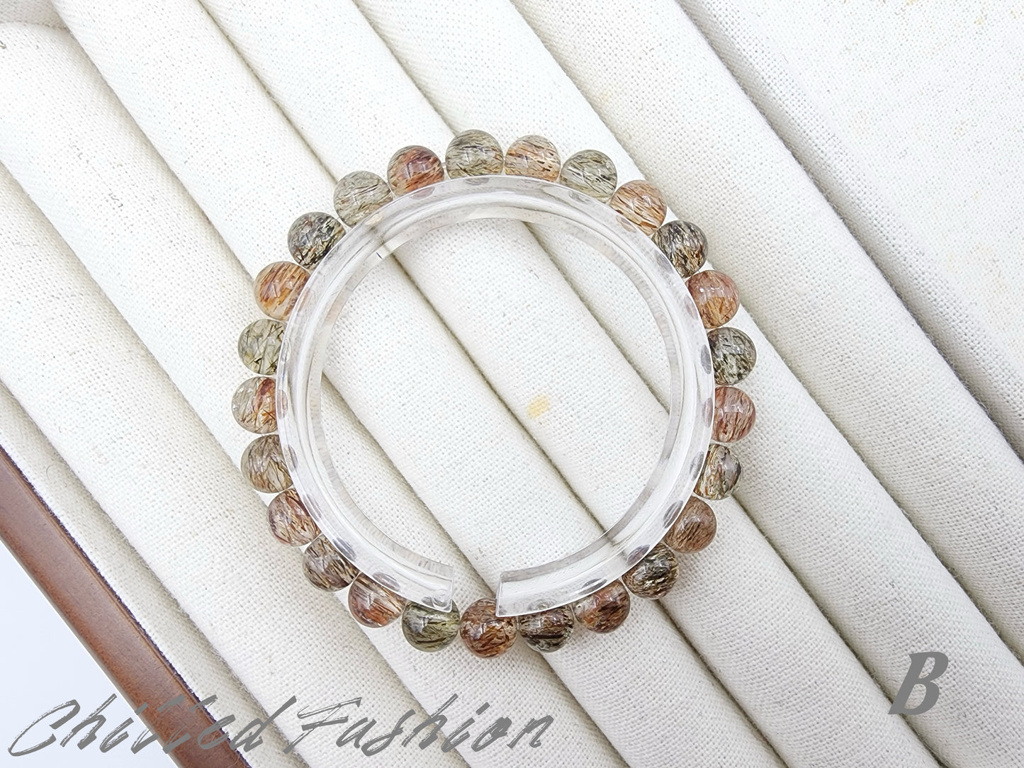 [Bracelet] Handcrafted 7mm Black Gold Rutilated Quartz 黑金超 Bracelet - Elegant Energy Balancing Jewelry