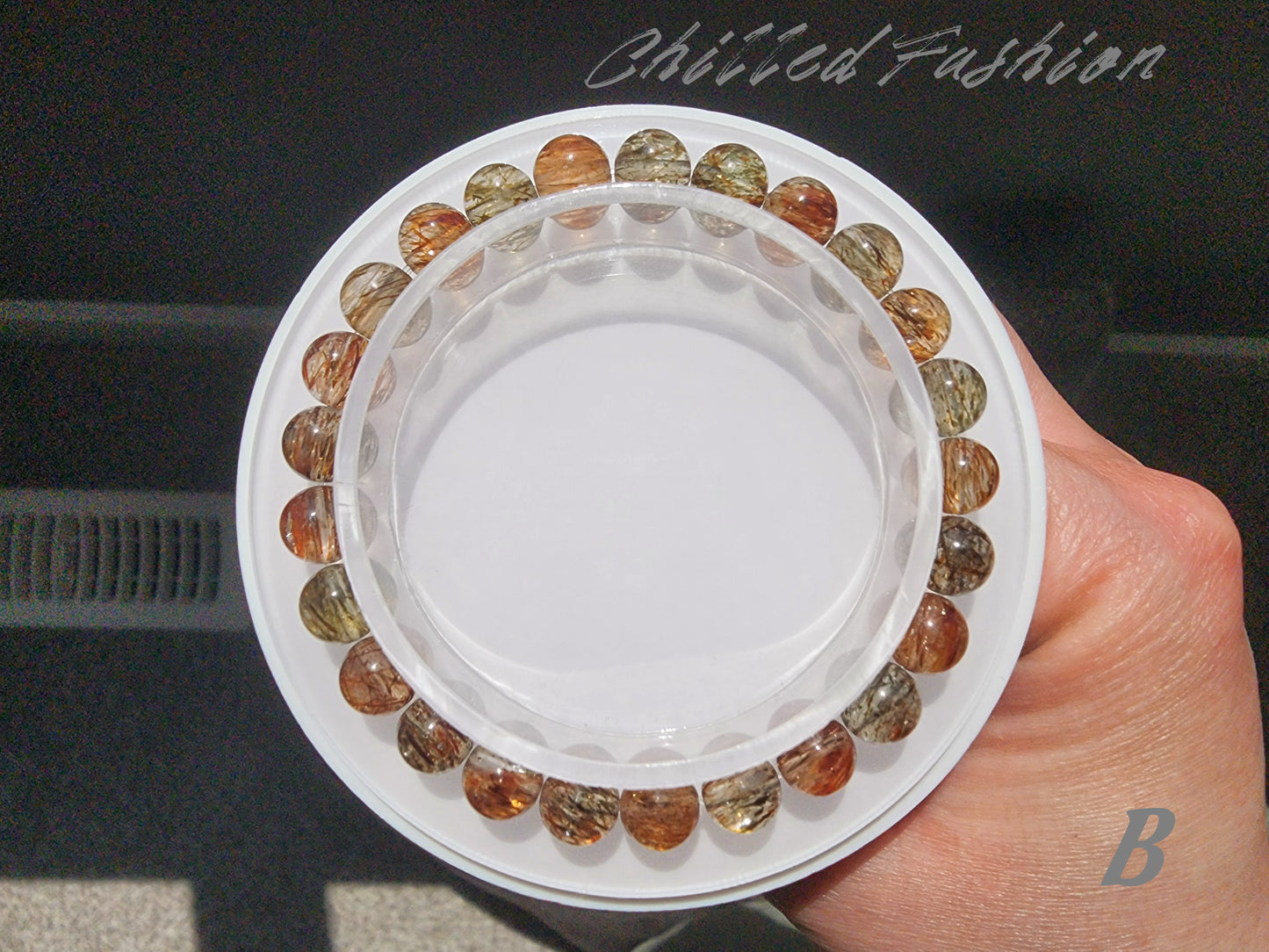 [Bracelet] Handcrafted 7mm Black Gold Rutilated Quartz 黑金超 Bracelet - Elegant Energy Balancing Jewelry