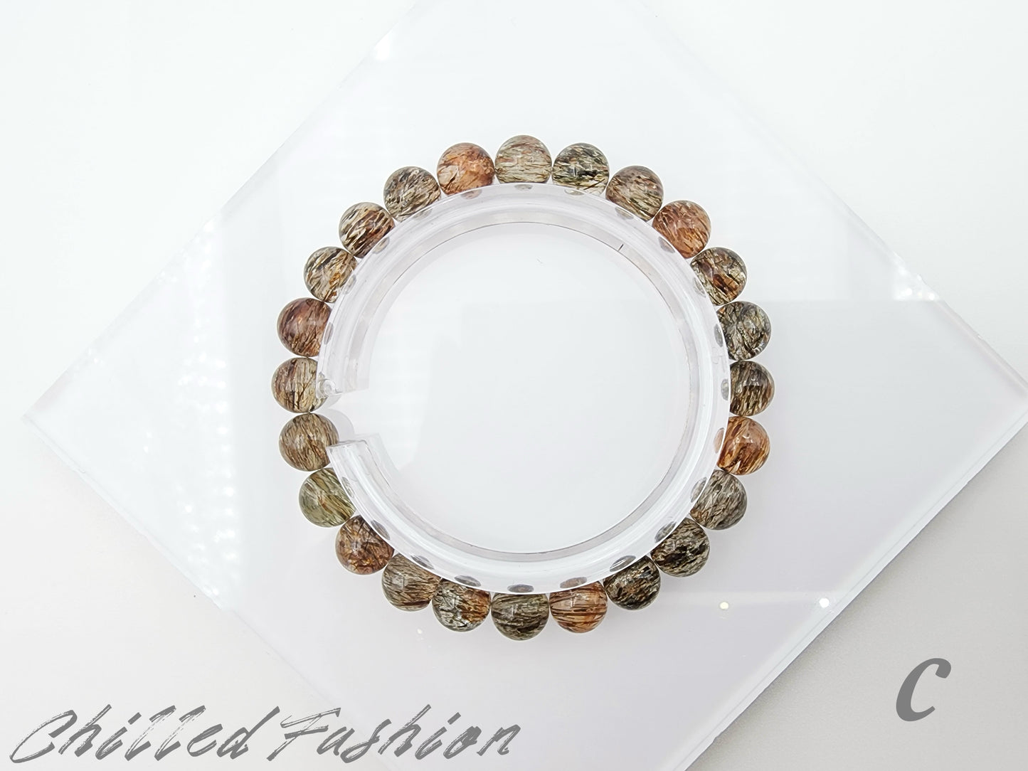 [Bracelet] Handcrafted 7mm Black Gold Rutilated Quartz 黑金超 Bracelet - Elegant Energy Balancing Jewelry