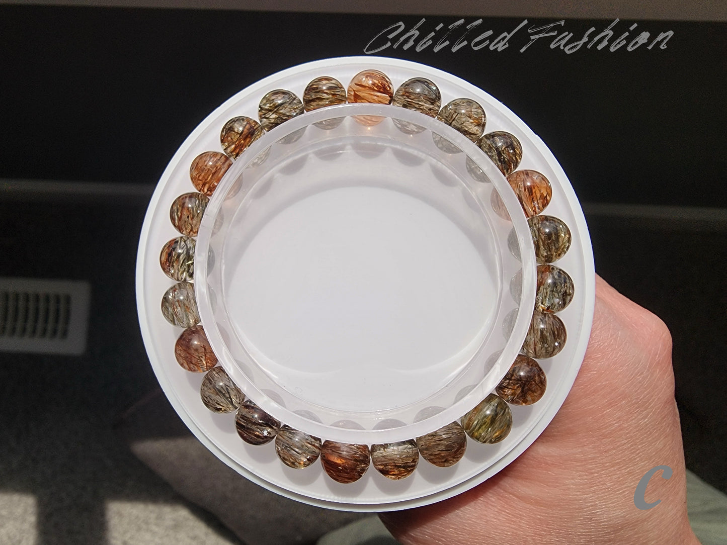 [Bracelet] Handcrafted 7mm Black Gold Rutilated Quartz 黑金超 Bracelet - Elegant Energy Balancing Jewelry