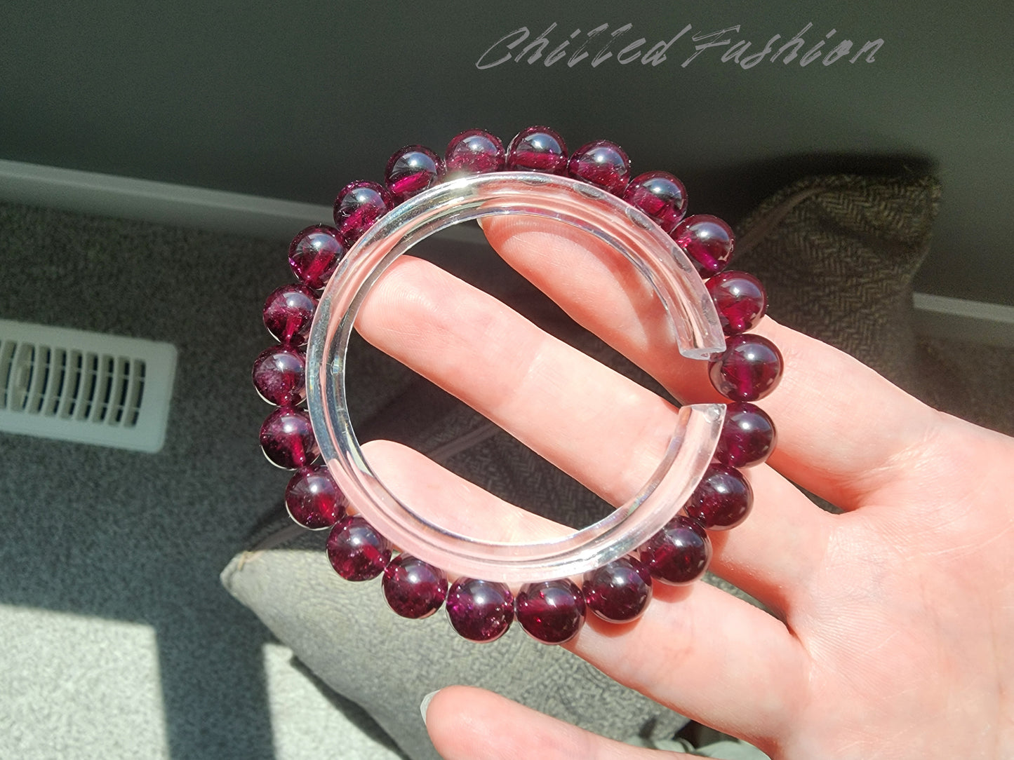 [Bracelet] Natural 8mm Almandine Garnet Bracelet