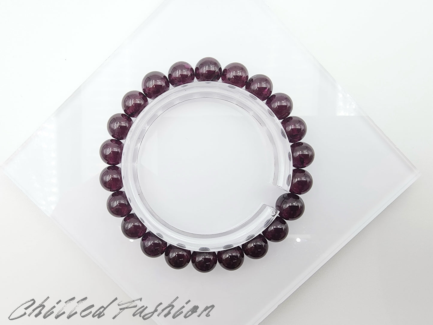 [Bracelet] Natural 8mm Almandine Garnet Bracelet